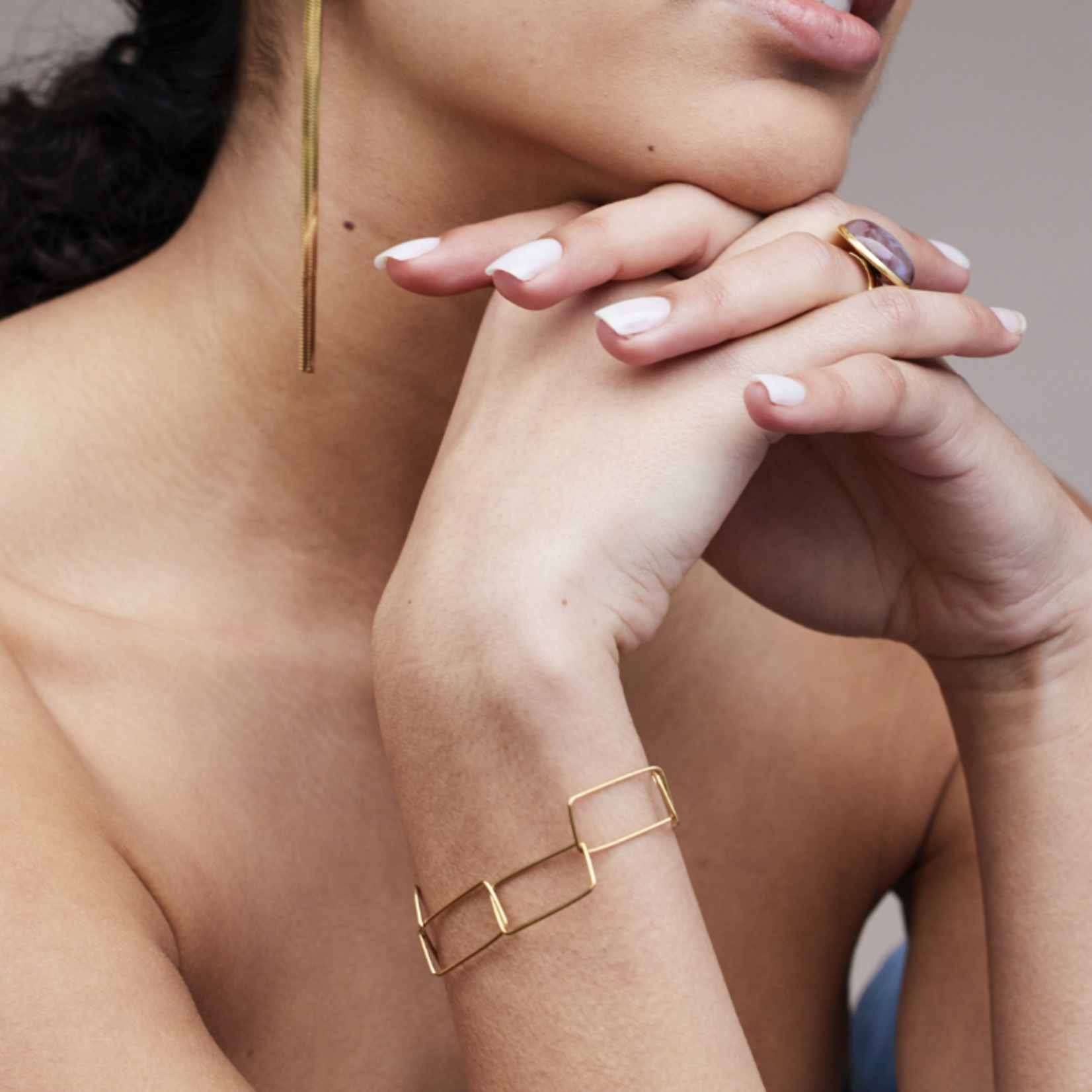 Armband met grote rechthoek schakel