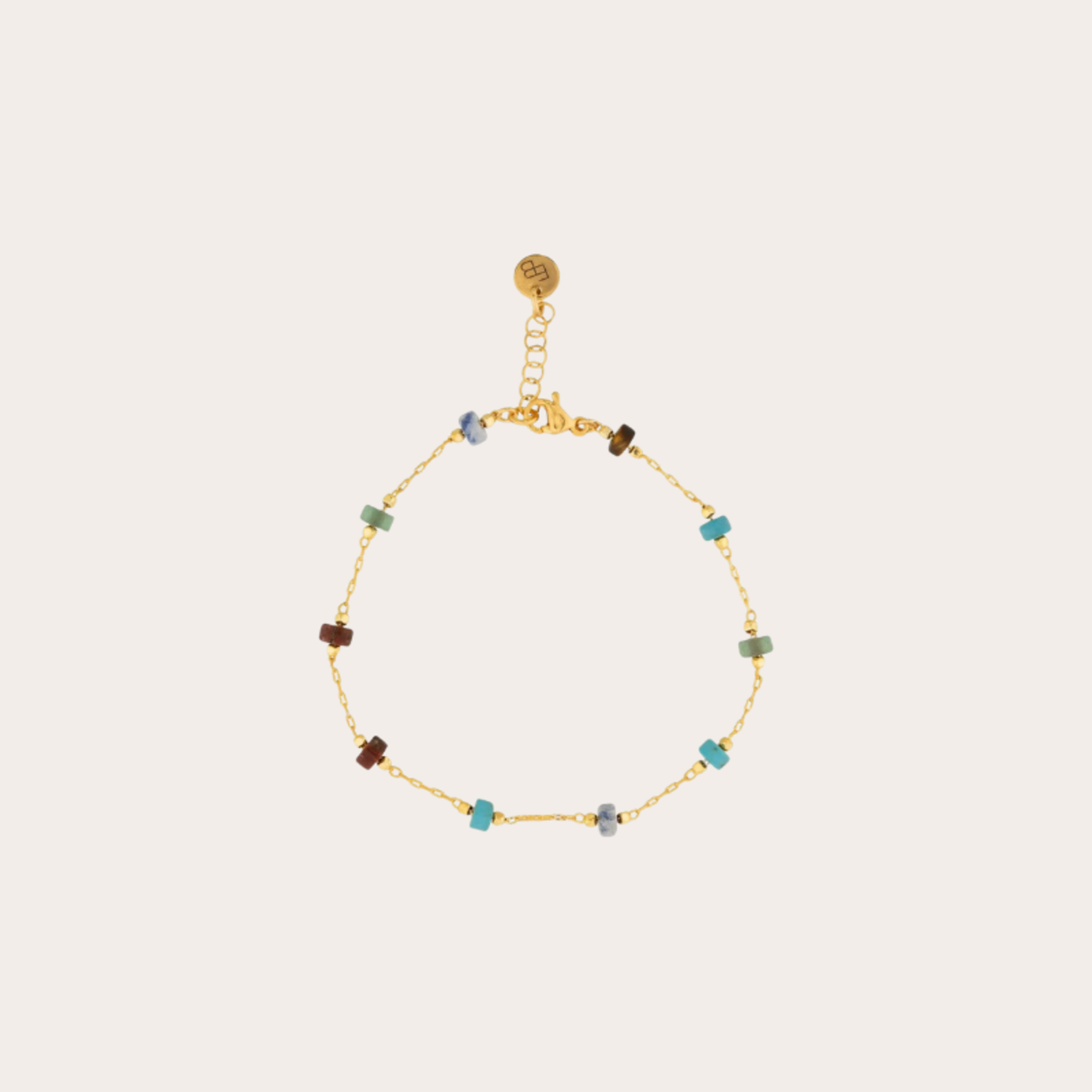 Fijn armbandje met edelsteentjes / more new colours - Licht groen