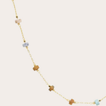 Fijn kort kettinkje met edelsteentjes / more colours - Licht groen