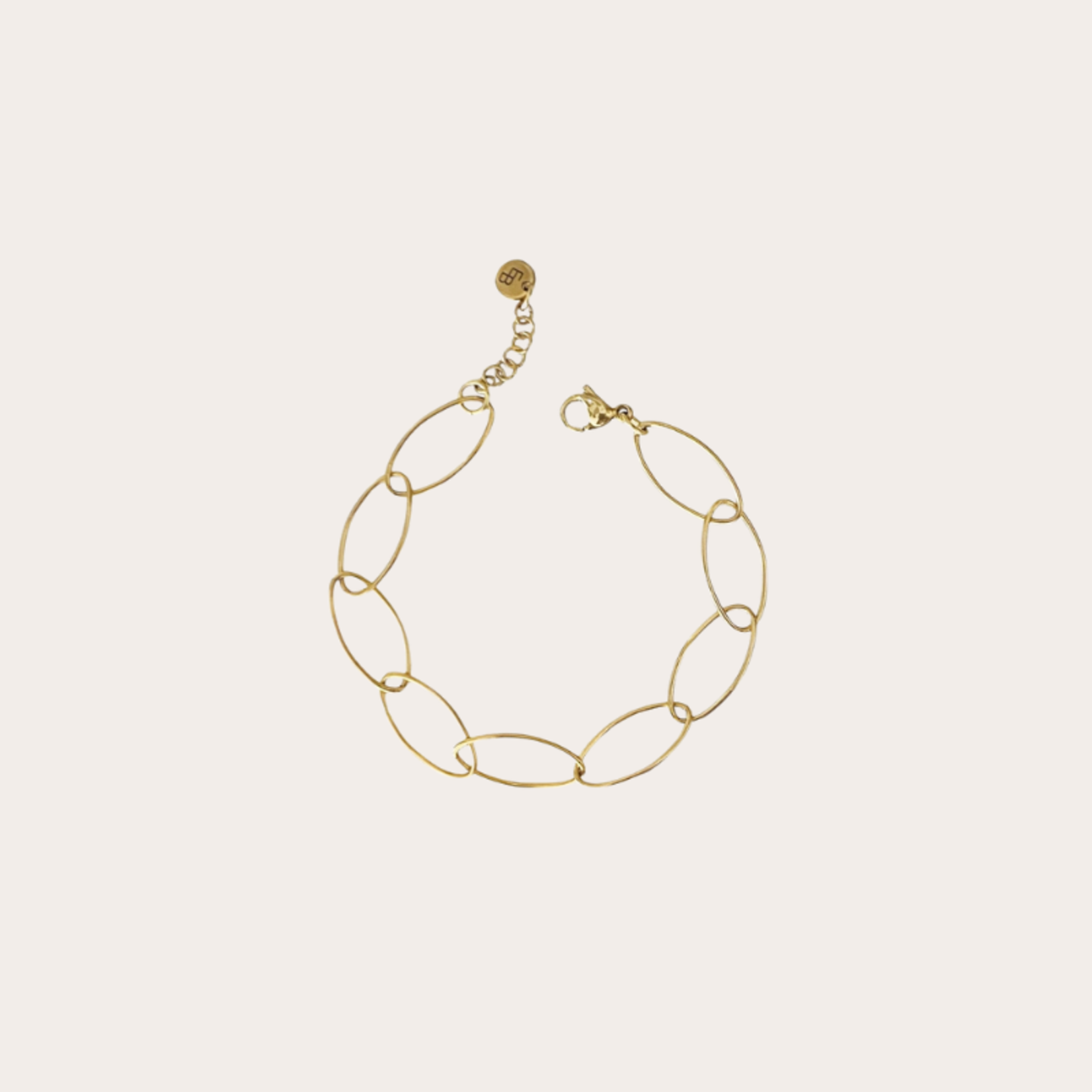 Fijne armband met grote ovale schakel