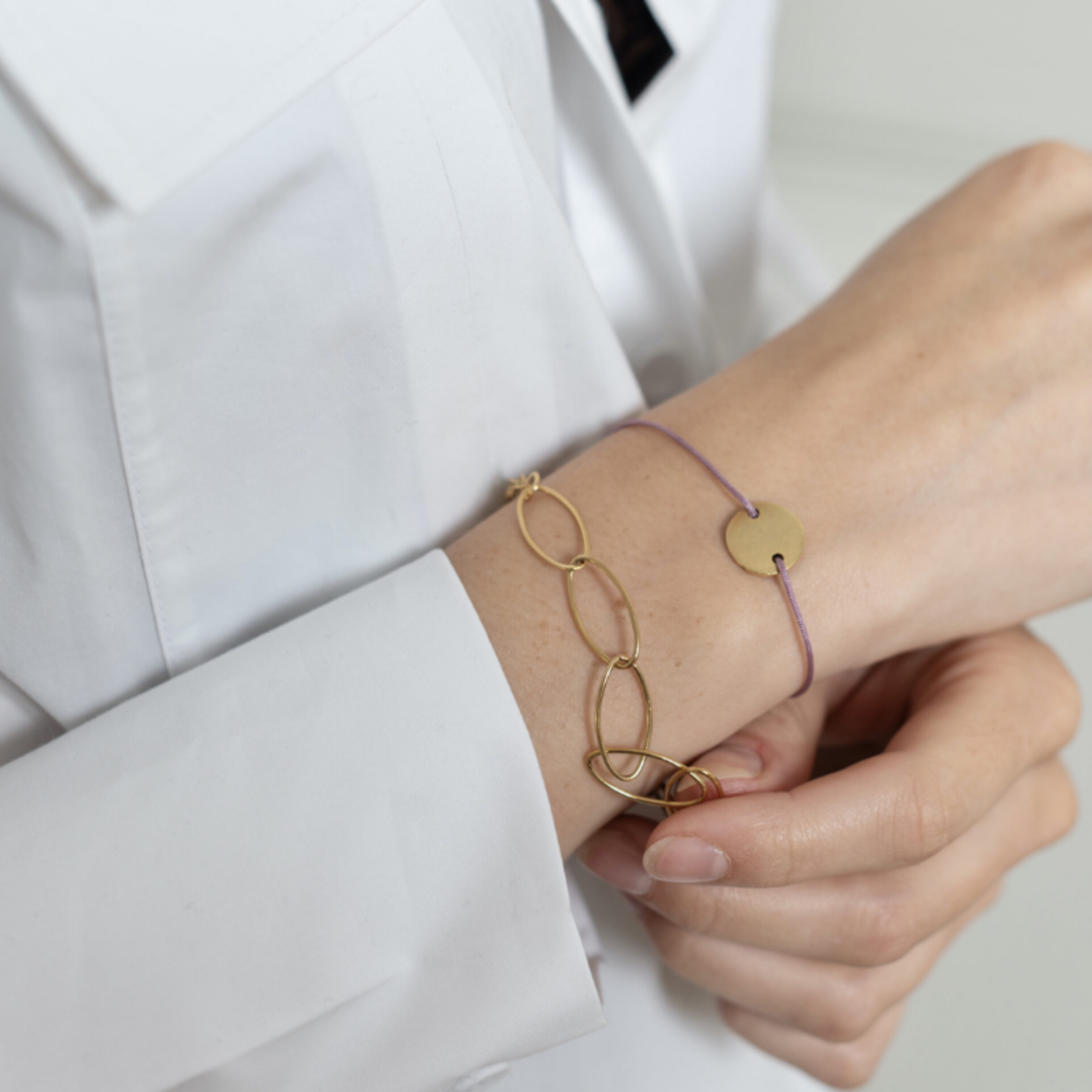 Fijne armband met grote ovale schakel