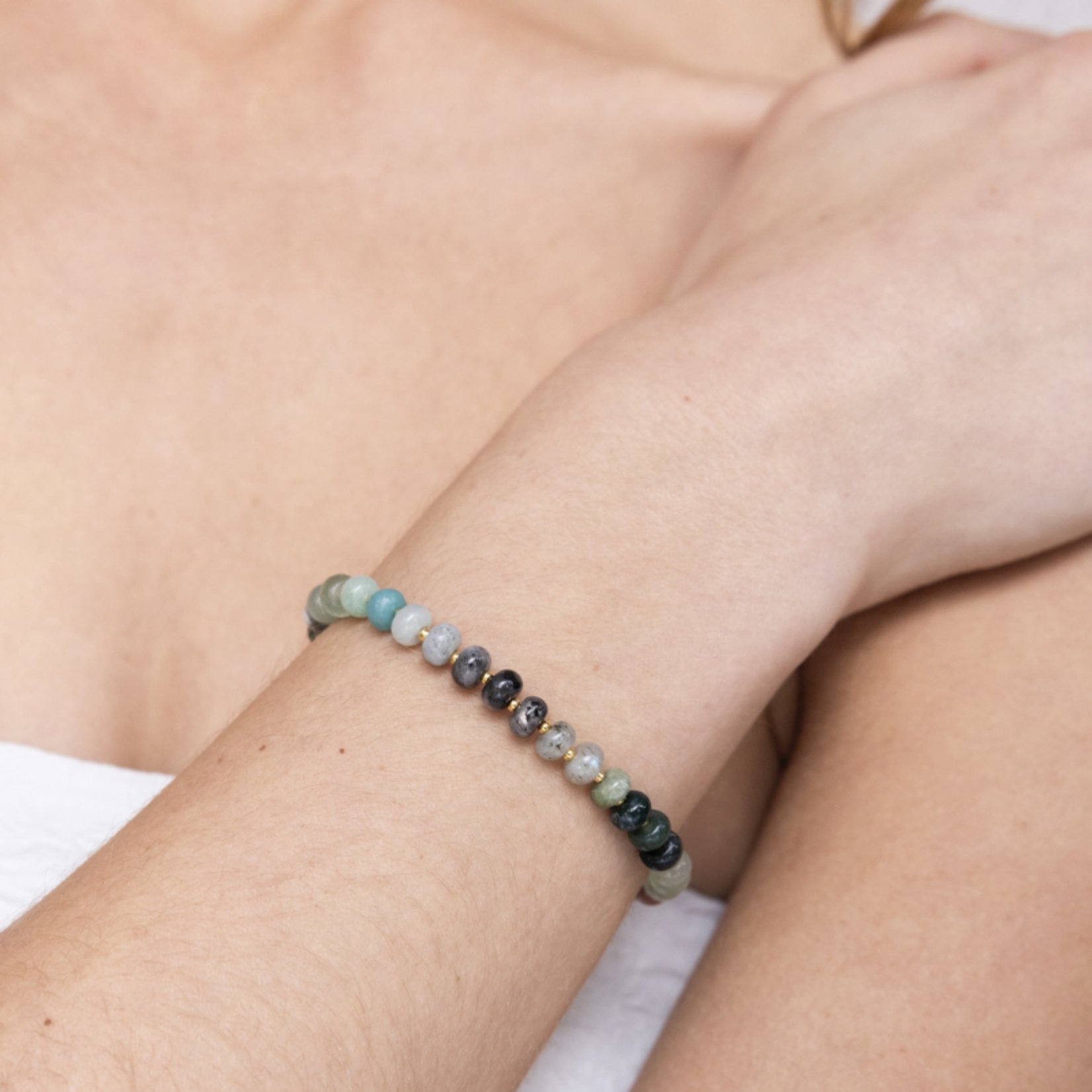 Gemstone armbandje groen - mêlée