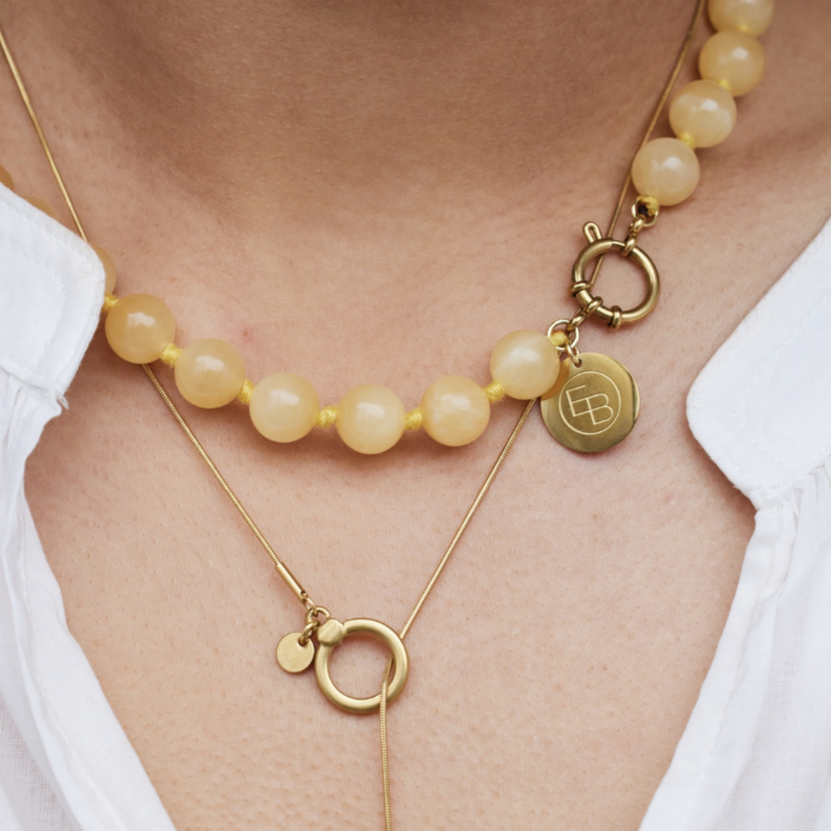 Gemstone ketting "geel"