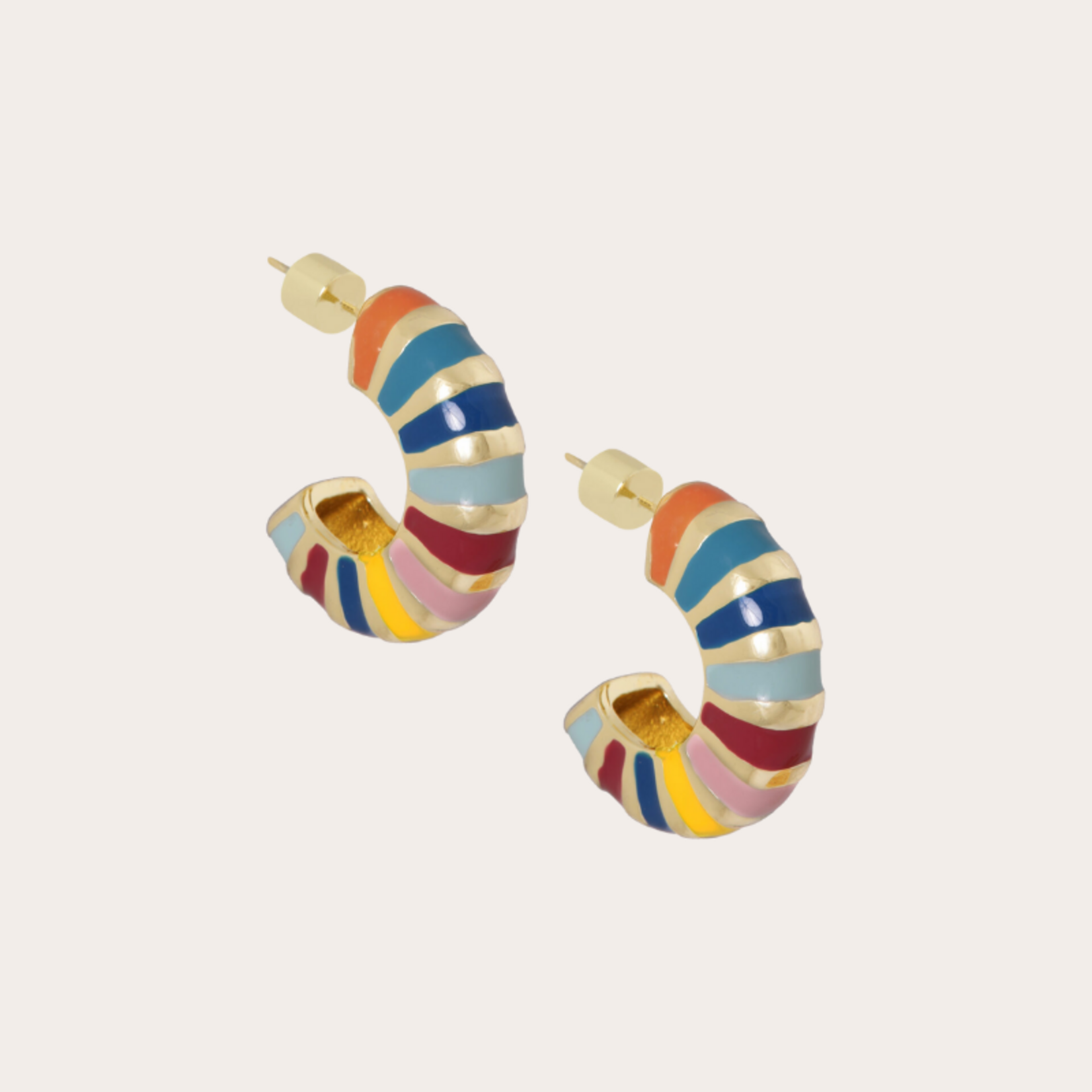 Oorringen emaille multicolori (2cm)