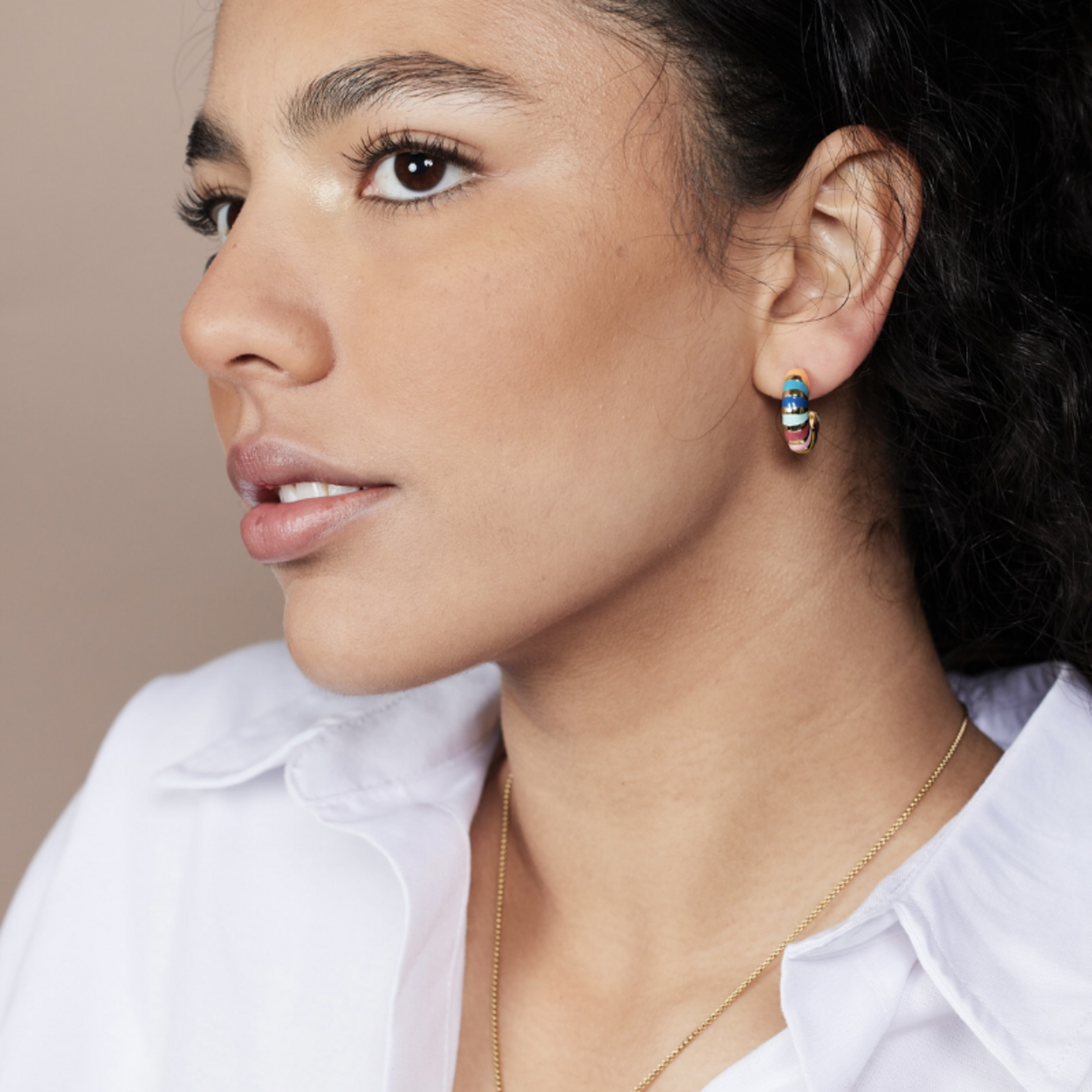 Oorringen emaille multicolori (2cm)