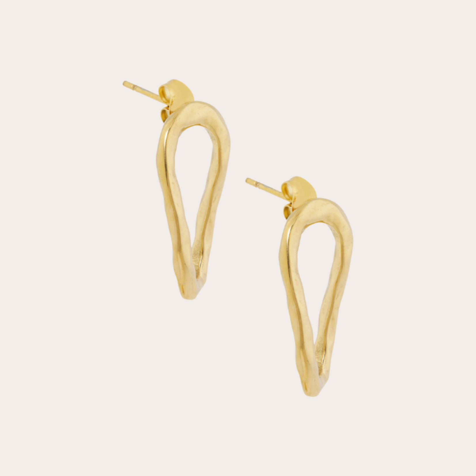 Ovale gehamerde oorstekers (2.5cm)