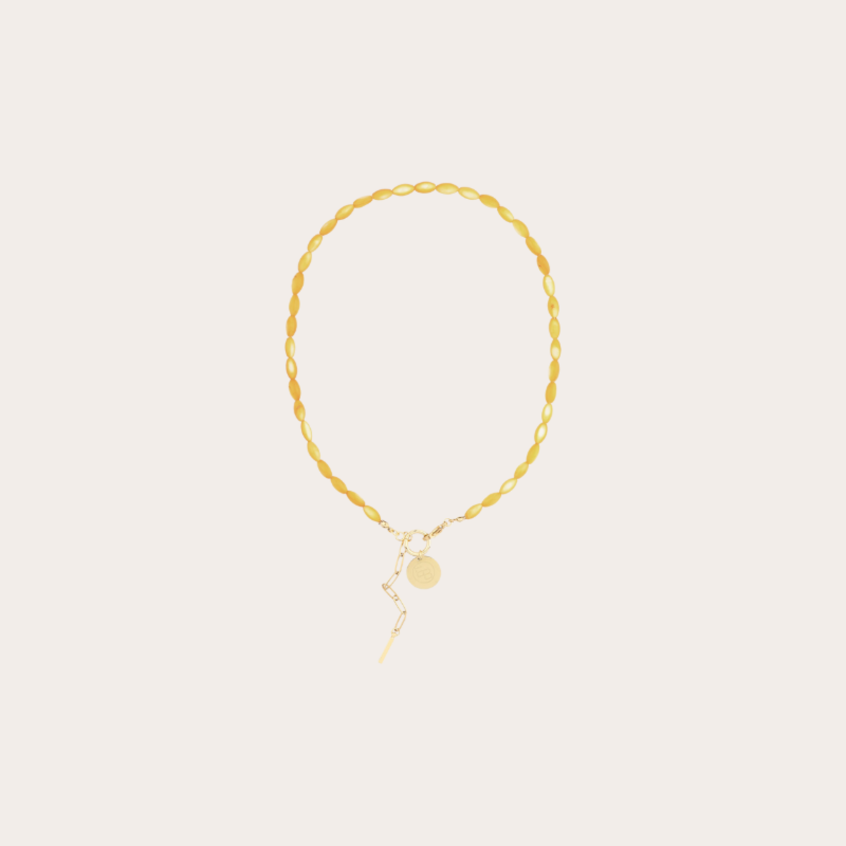 Schelpen ketting geel