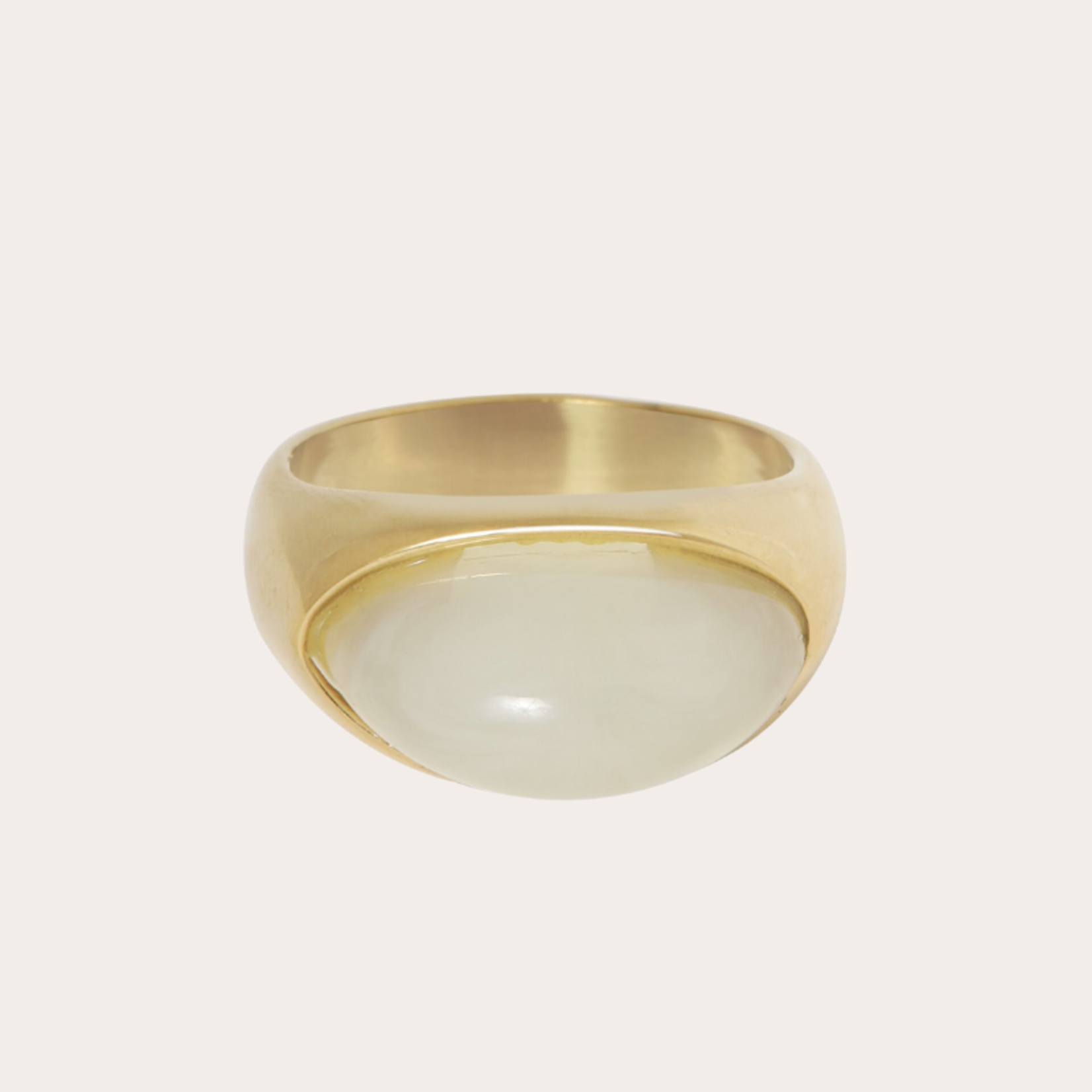 Vergulde ring met transparante steen - 18