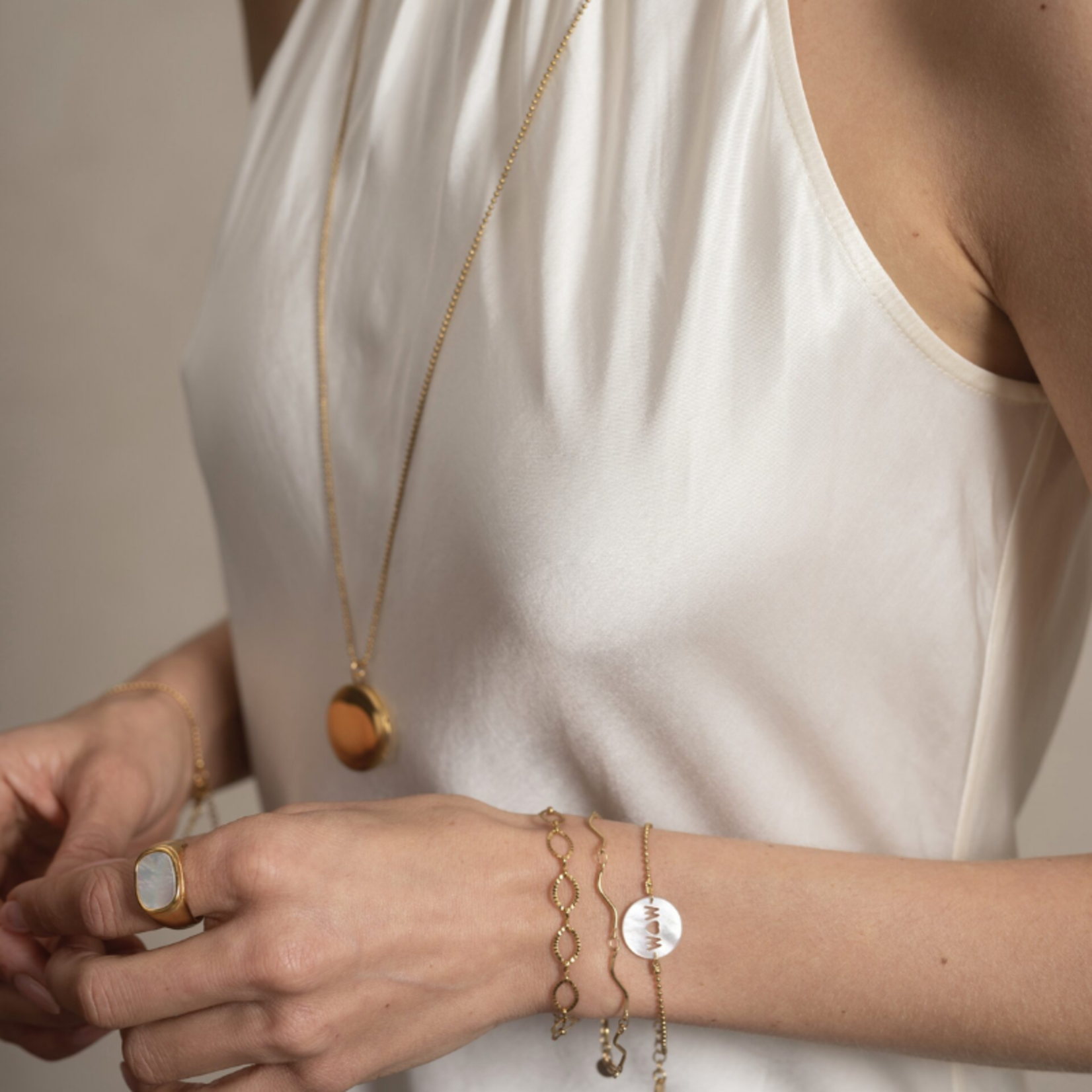 Zegelring rechthoek wit / Large - 18