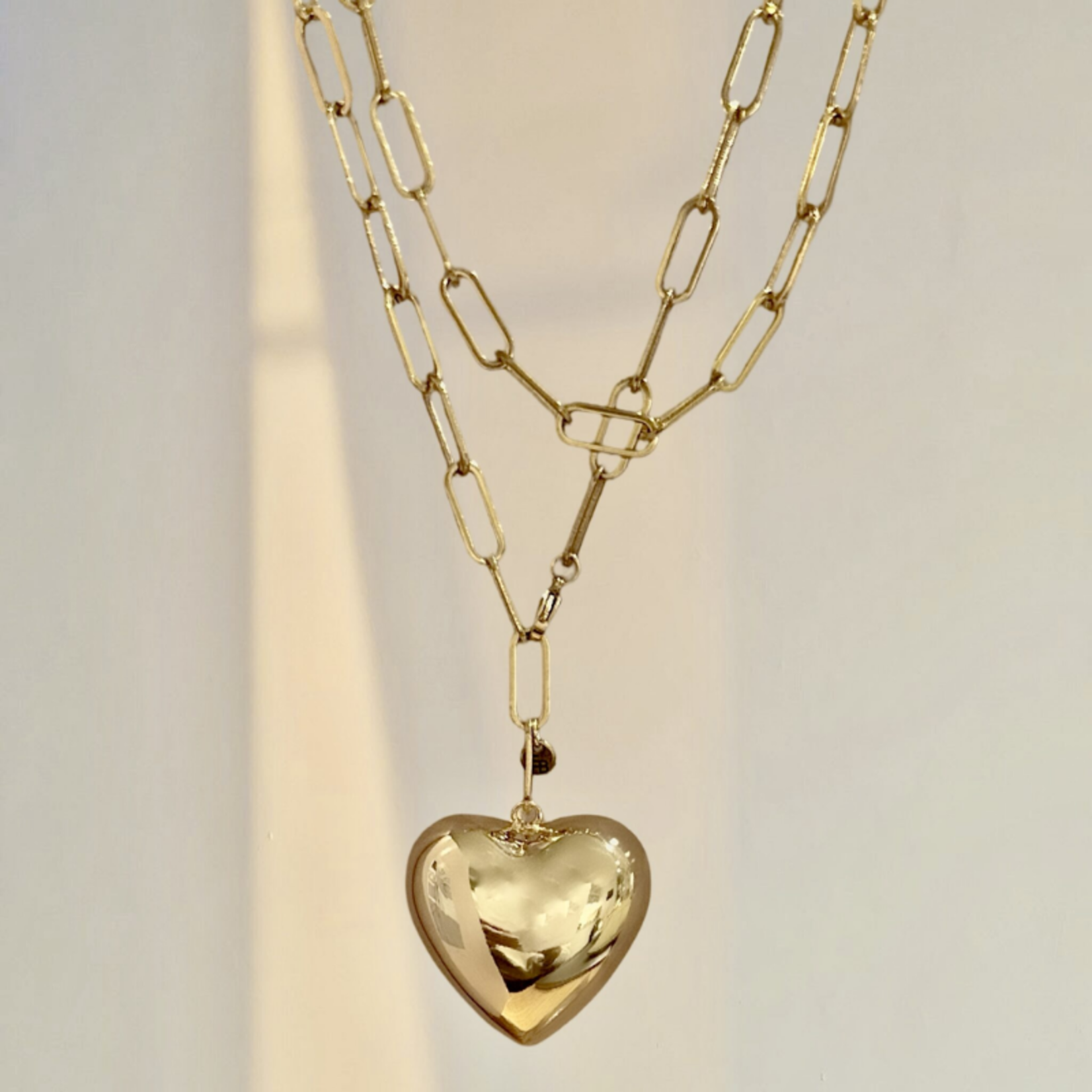 Schakelketting met grote "hart" hanger