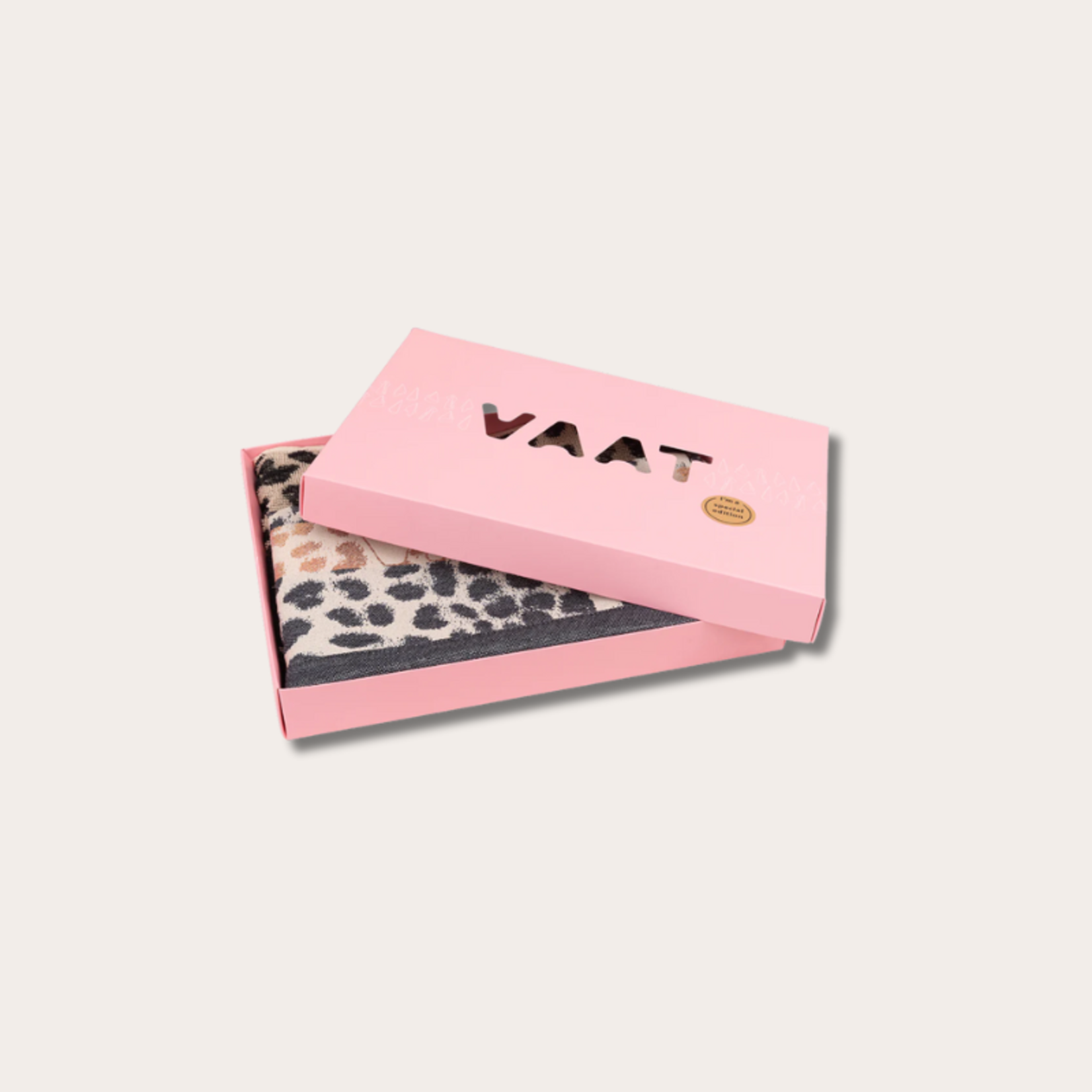 Vaatdoeken set van 2 - panterprint zwart