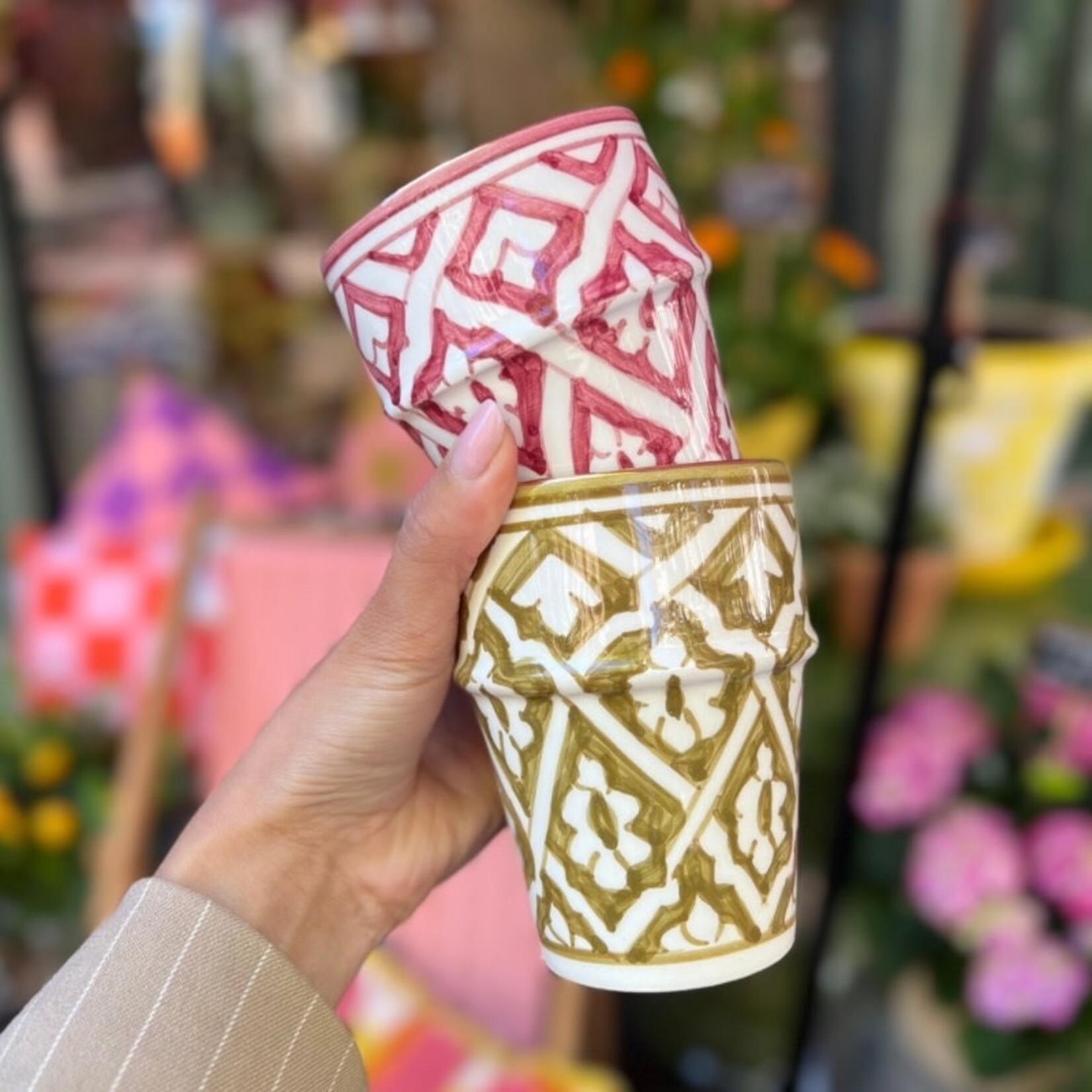Chabi Chic Chabi Chic - mokje -  kaki bloemen M