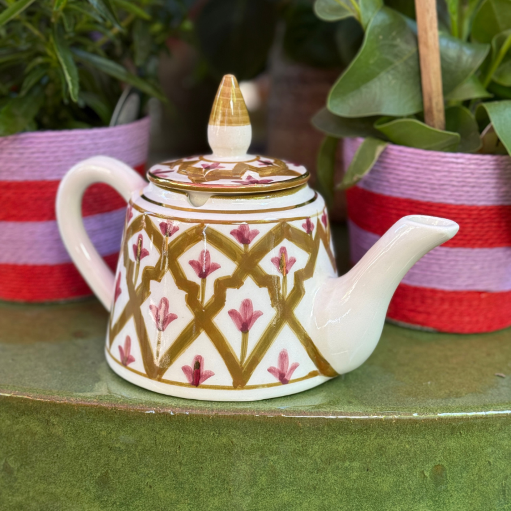 Chabi Chic Chabi Chic - thee pot - kaki bordeaux