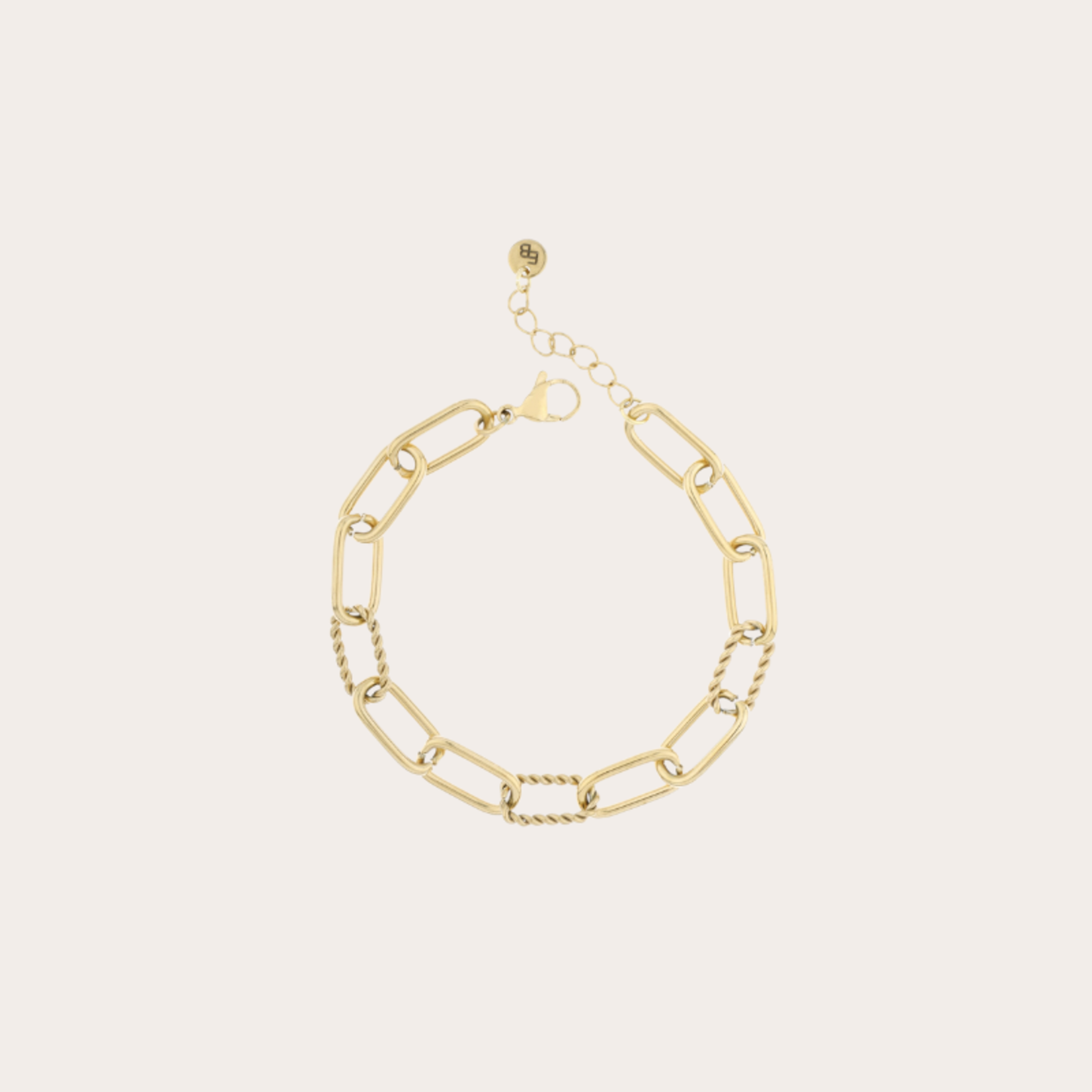 Armband met 2 verschillende ovale schakels