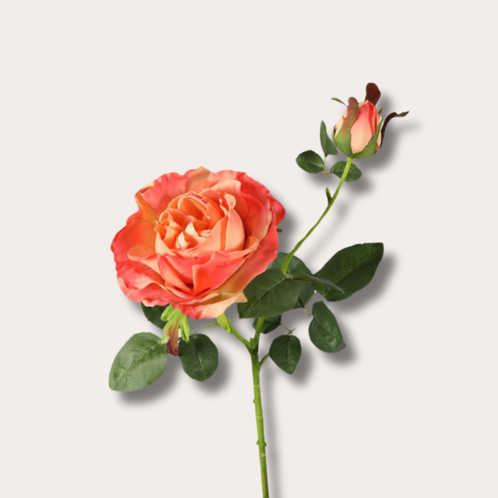 Zijden bloem - Rose spray - koraal