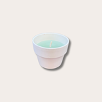 Buiten kaars -  creme terracotta pot S - Licht Groen