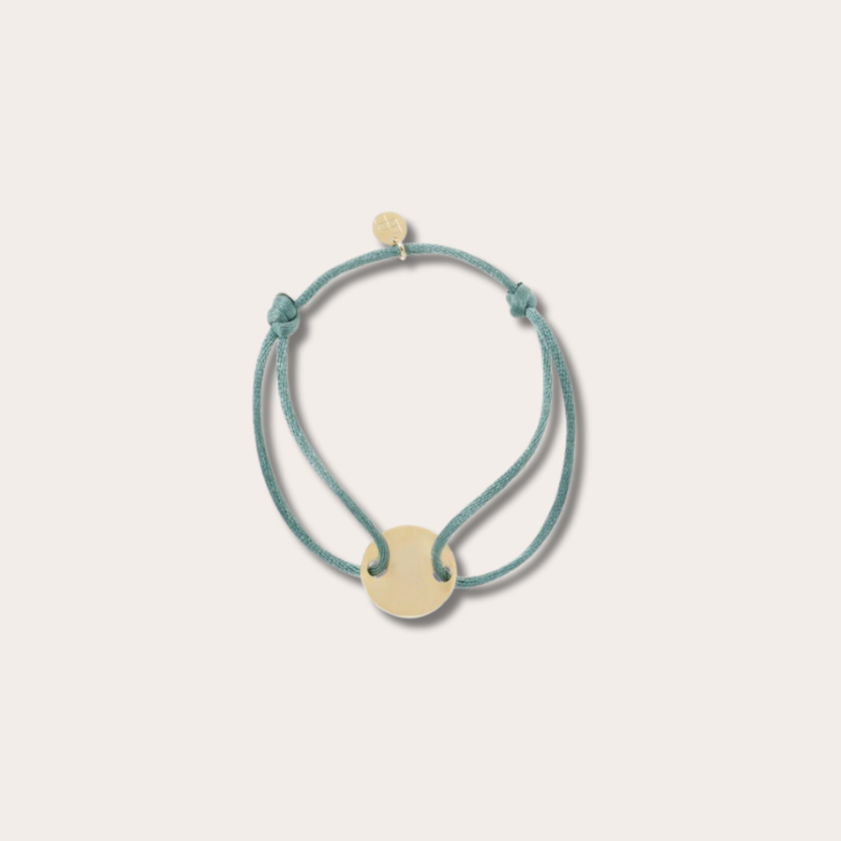 Armband met ronde bedel (more colours) - Zeegroen