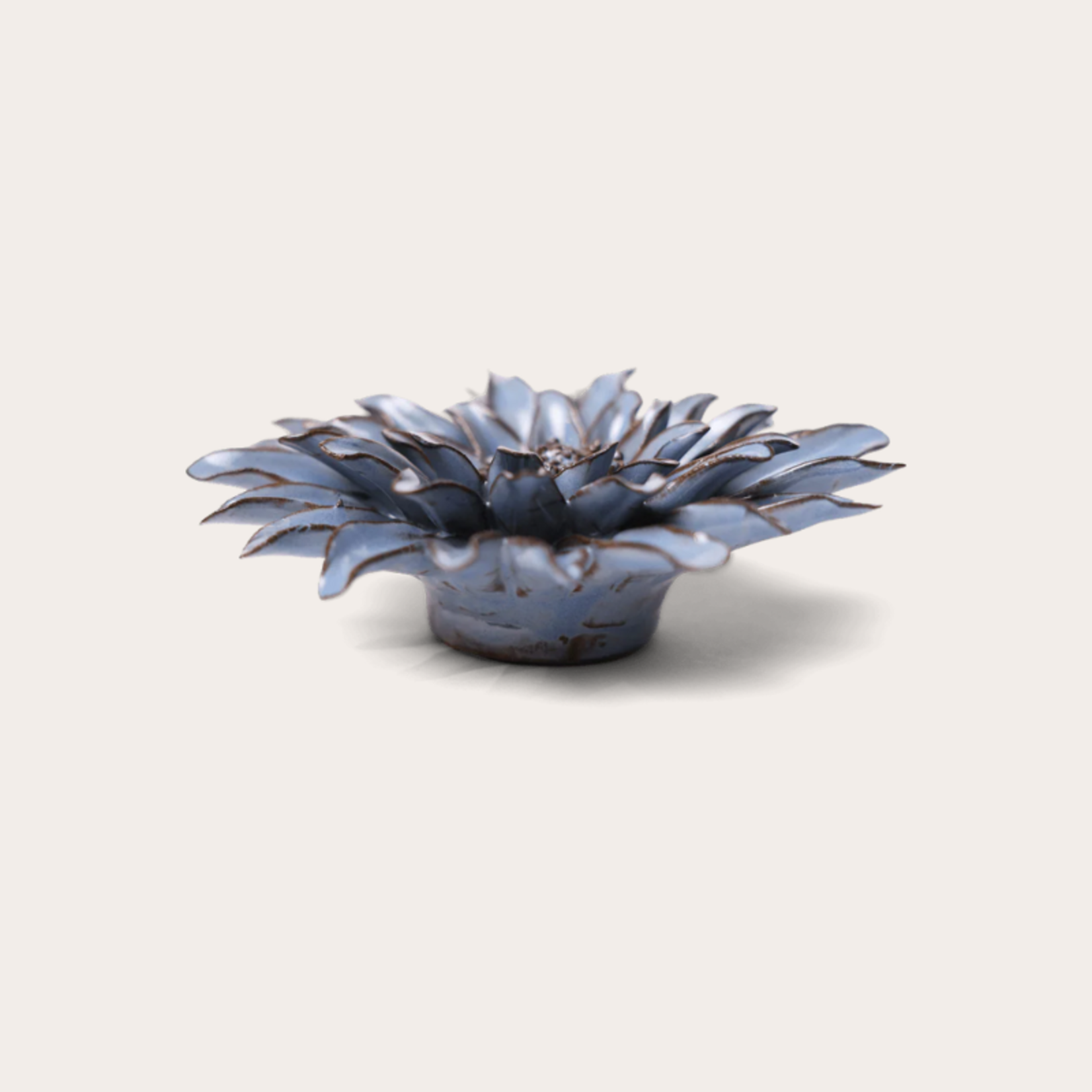 Keramieken bloem - Gerbera - Grijs blauw