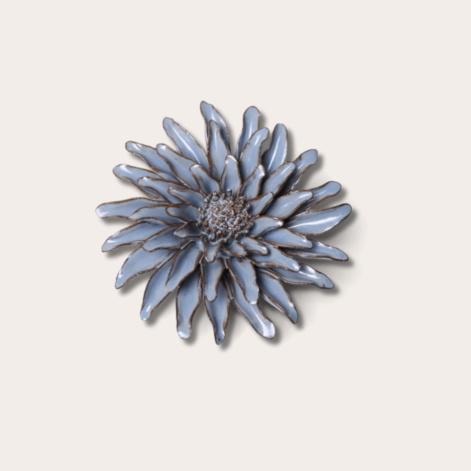 Keramieken bloem - Gerbera - Grijs blauw
