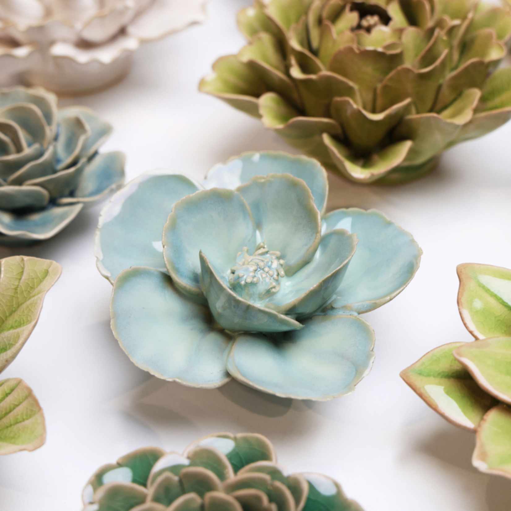 Keramieken bloem - Lotus - Mint