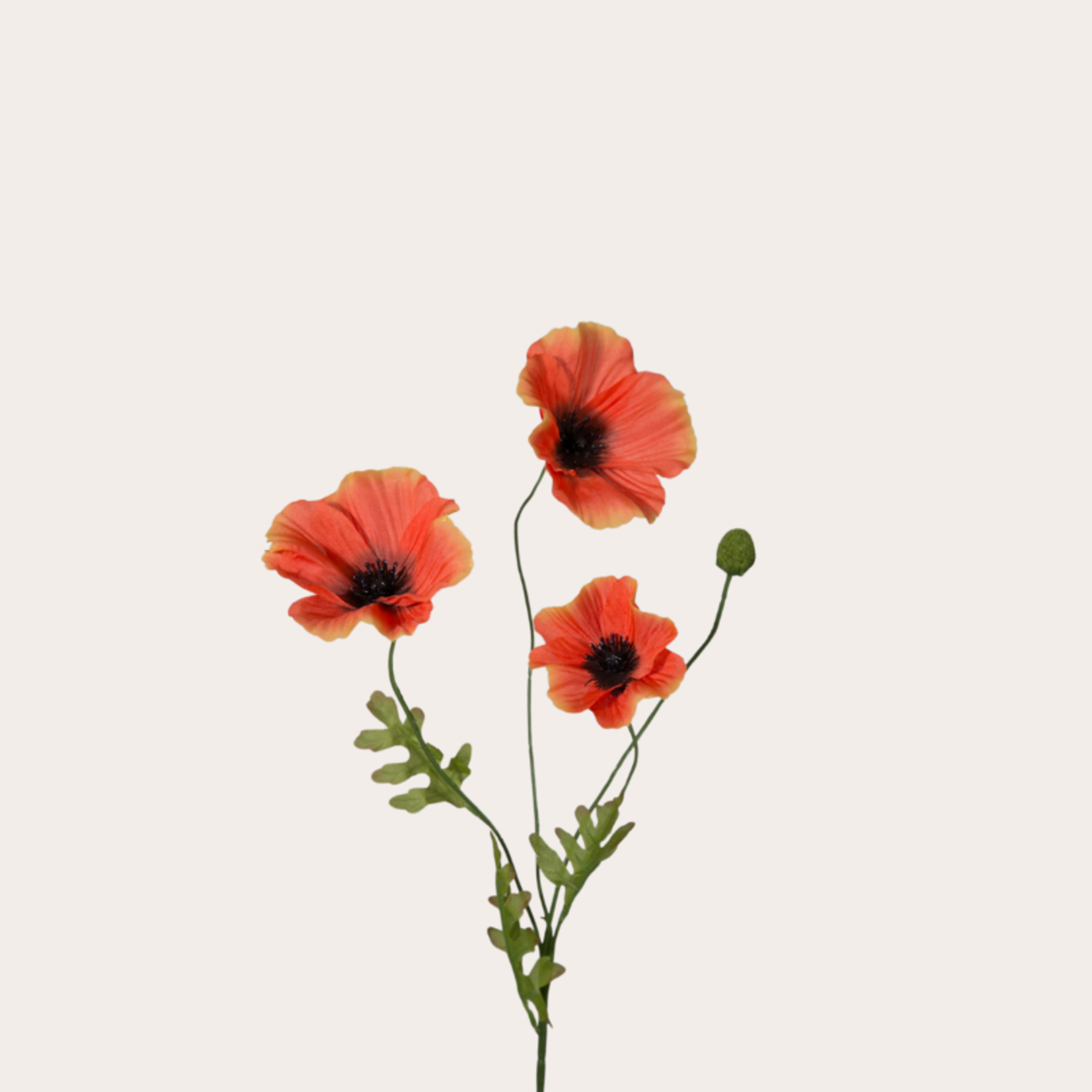 Zijden bloem - Klaproos - oranje/koraal