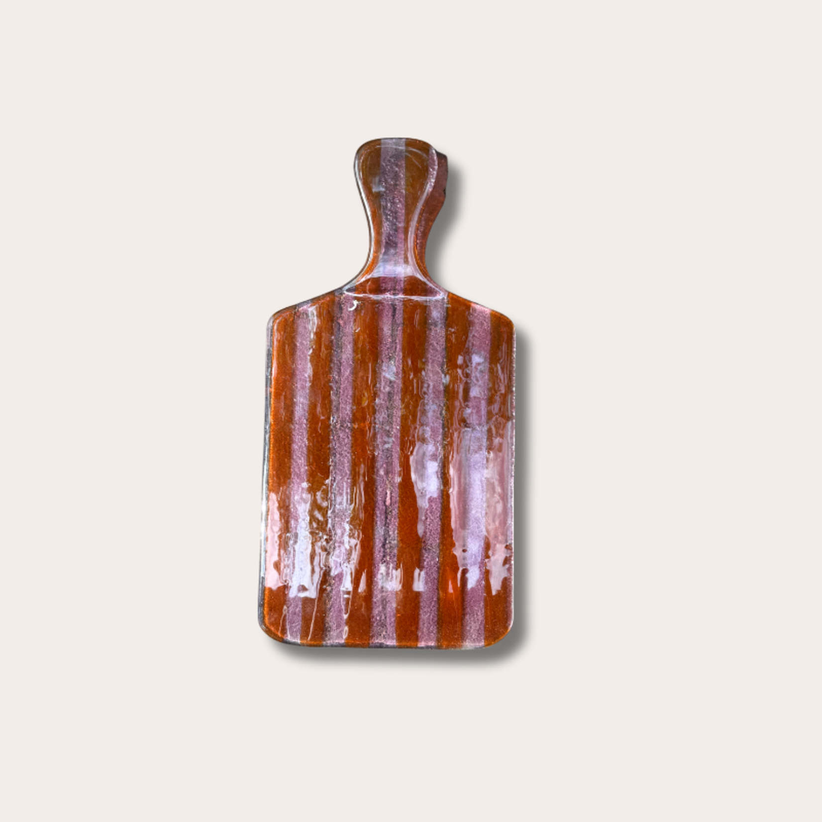 Borrelplank - Glas - Oranje/roze - M