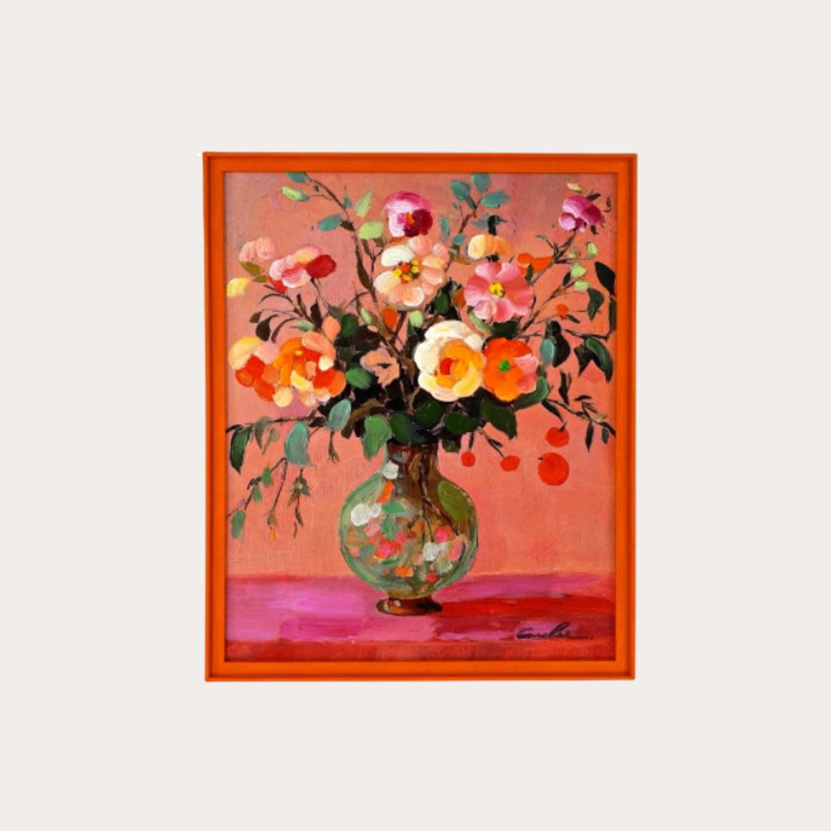 Schilderij - Bloemenvaas