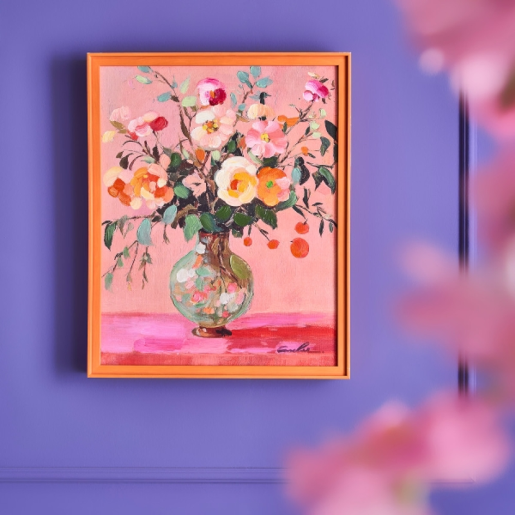 Schilderij - Bloemenvaas