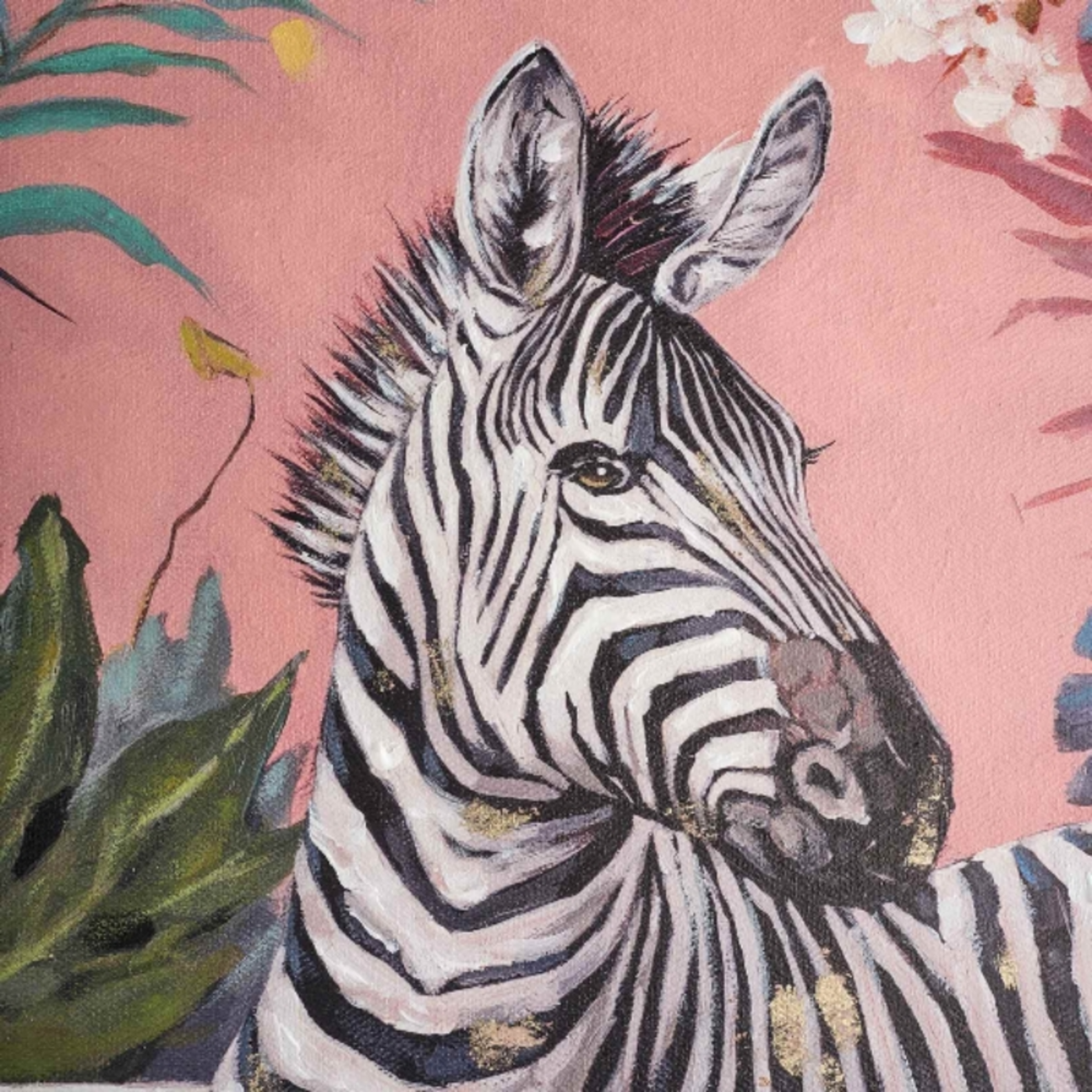 Schilderij - Zebra in badkuip