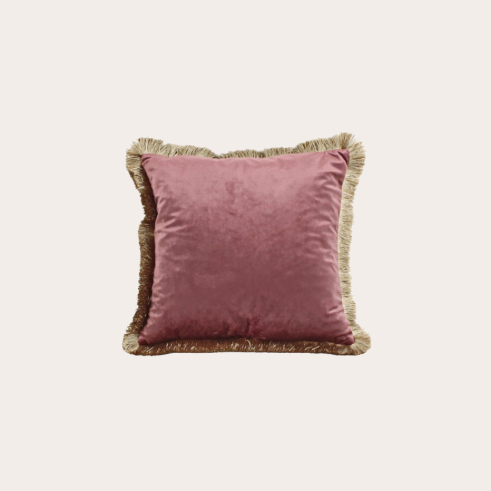 Kussen - Franje - Roze, goud