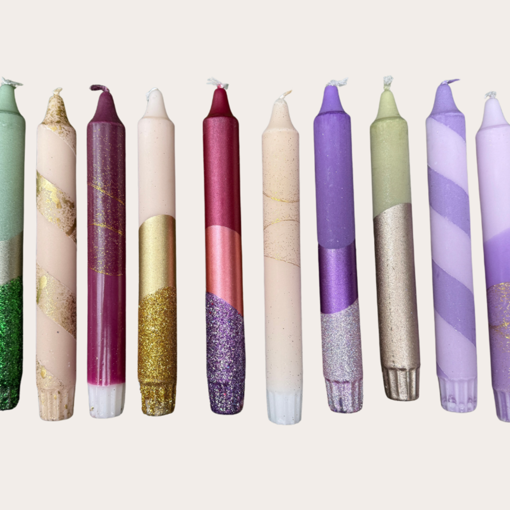 Kaars - Essence - Lila/goud glitter overloop