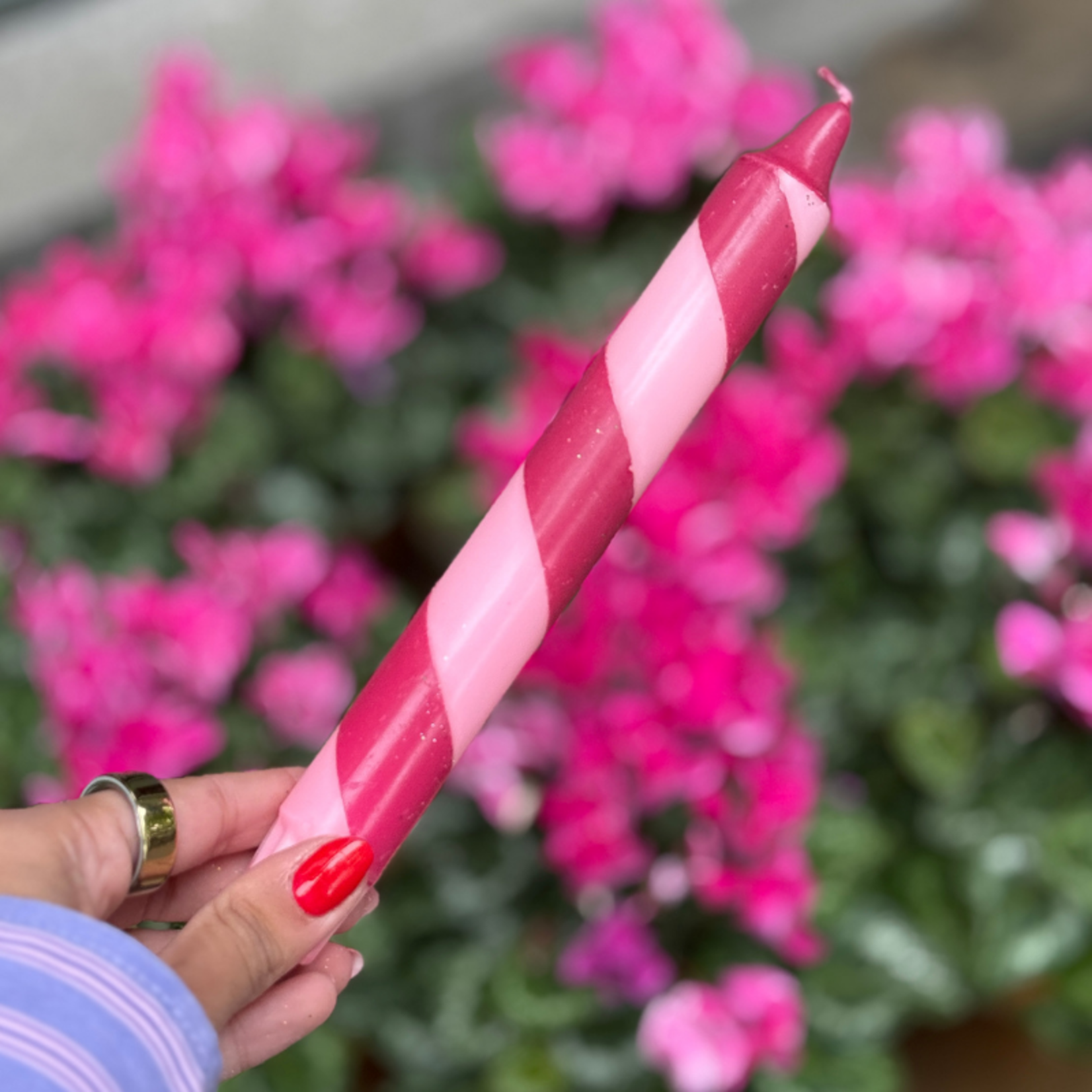 Kaars - Essence - Roze/bordeaux spiraal