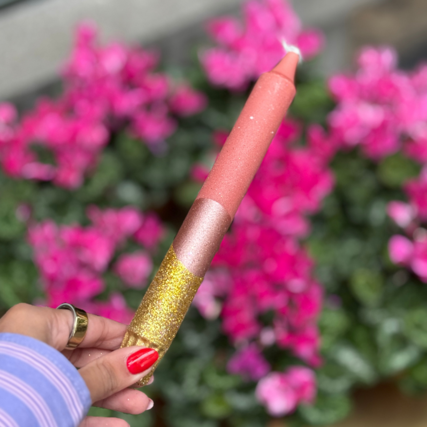 Kaars - Essence - Terra/goud glitter overloop