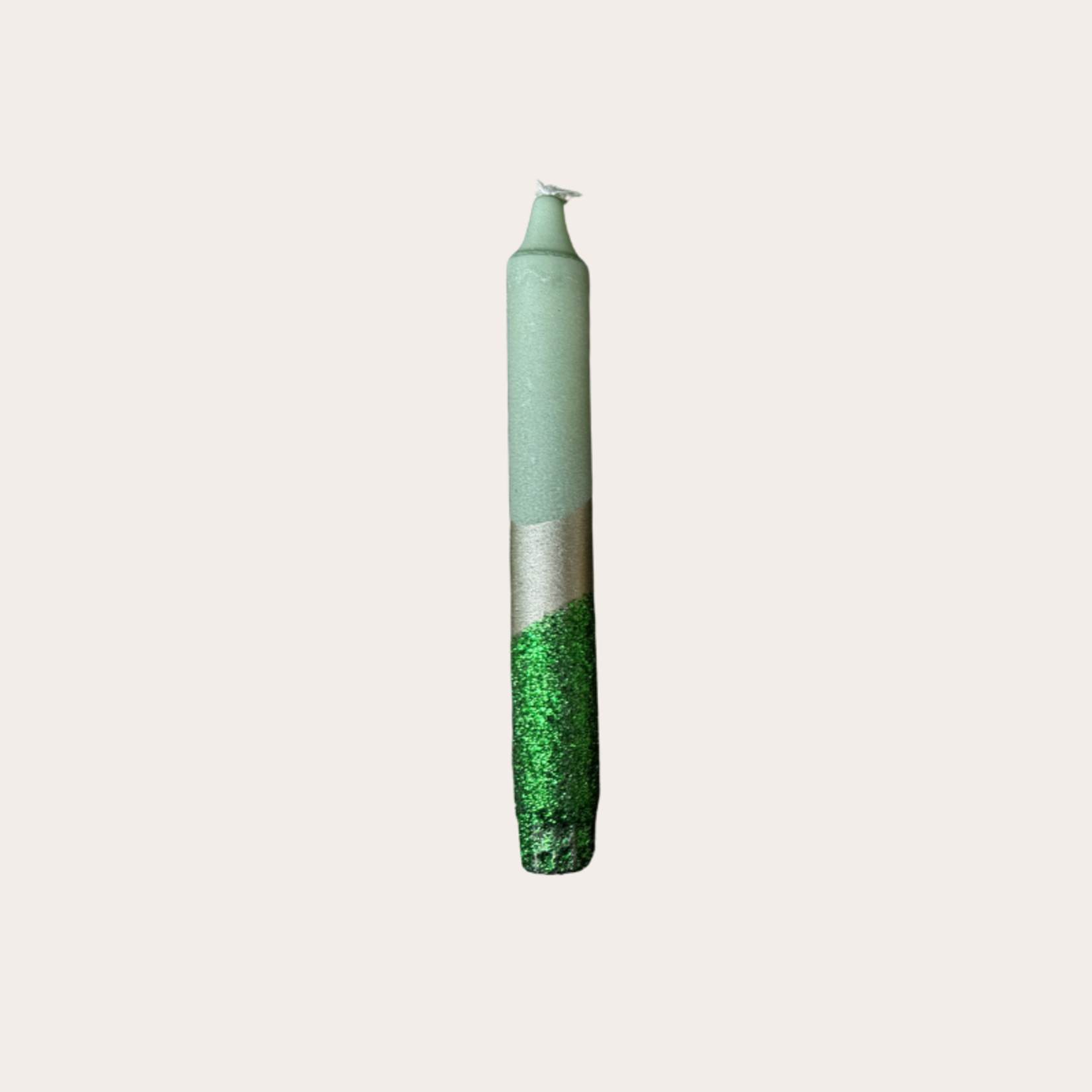 Kaars - Essence - Groen/glitter overloop