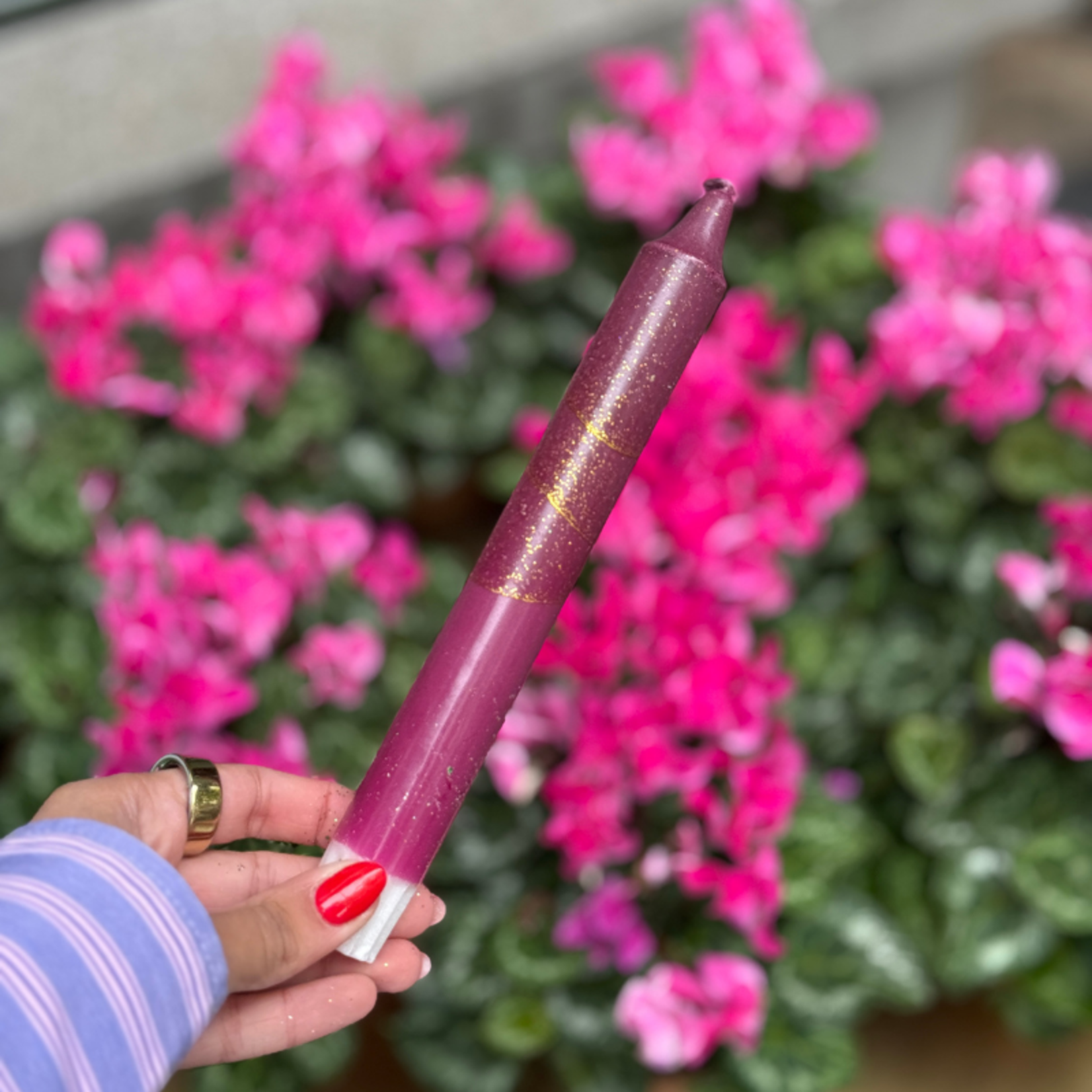 Kaars - Essence - Bordeaux/goud overloop