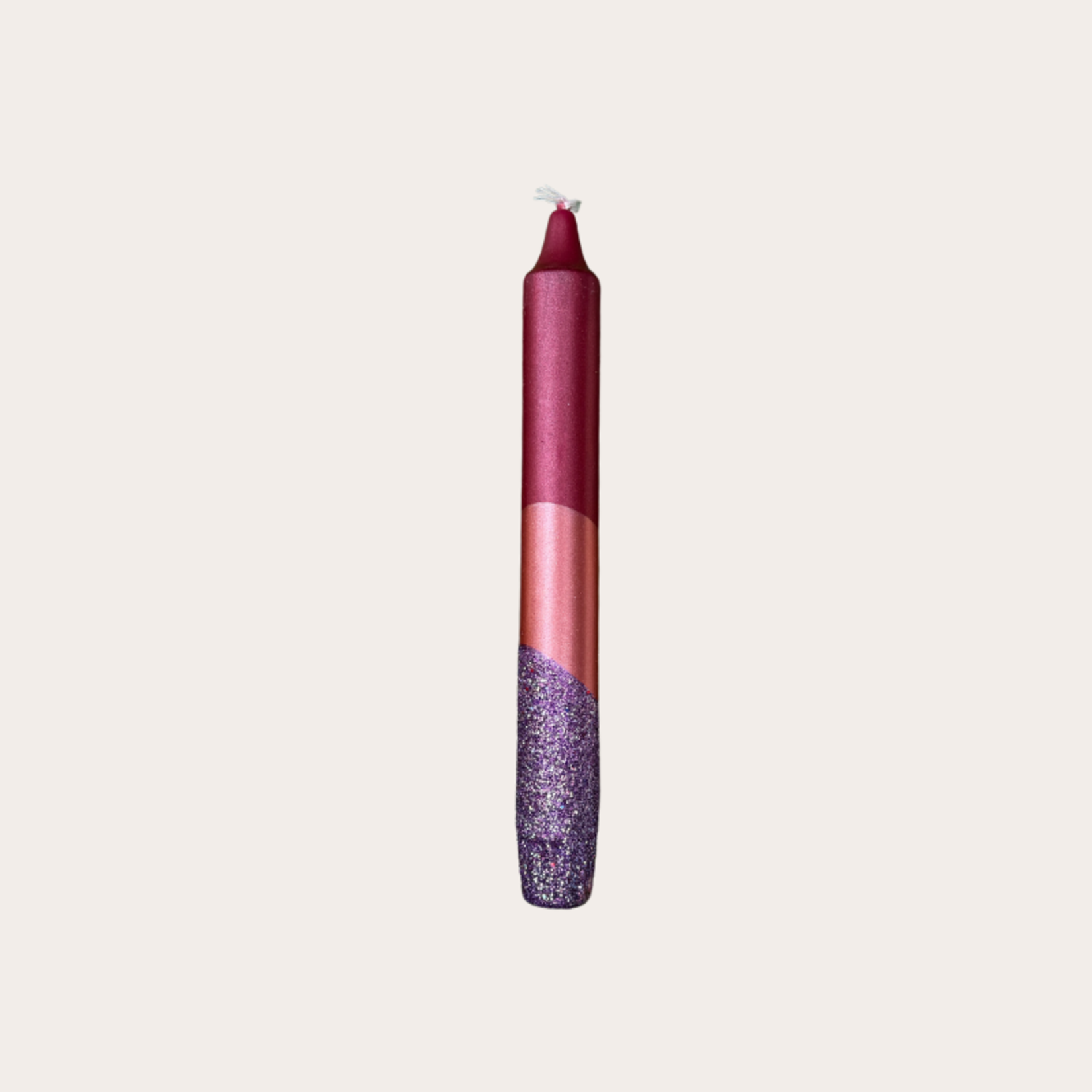 Kaars - Essence - Bordeaux/paars glitter overloop