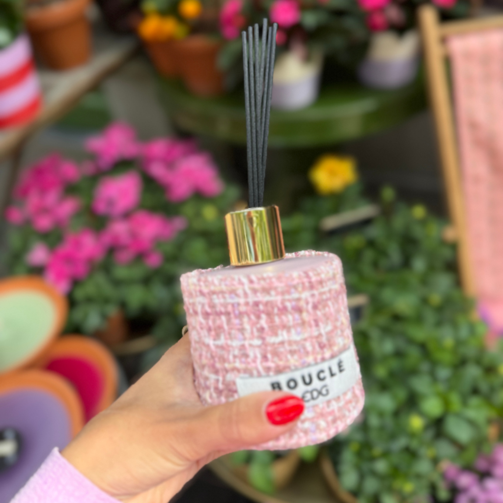 Geurstokjes - boucle roze