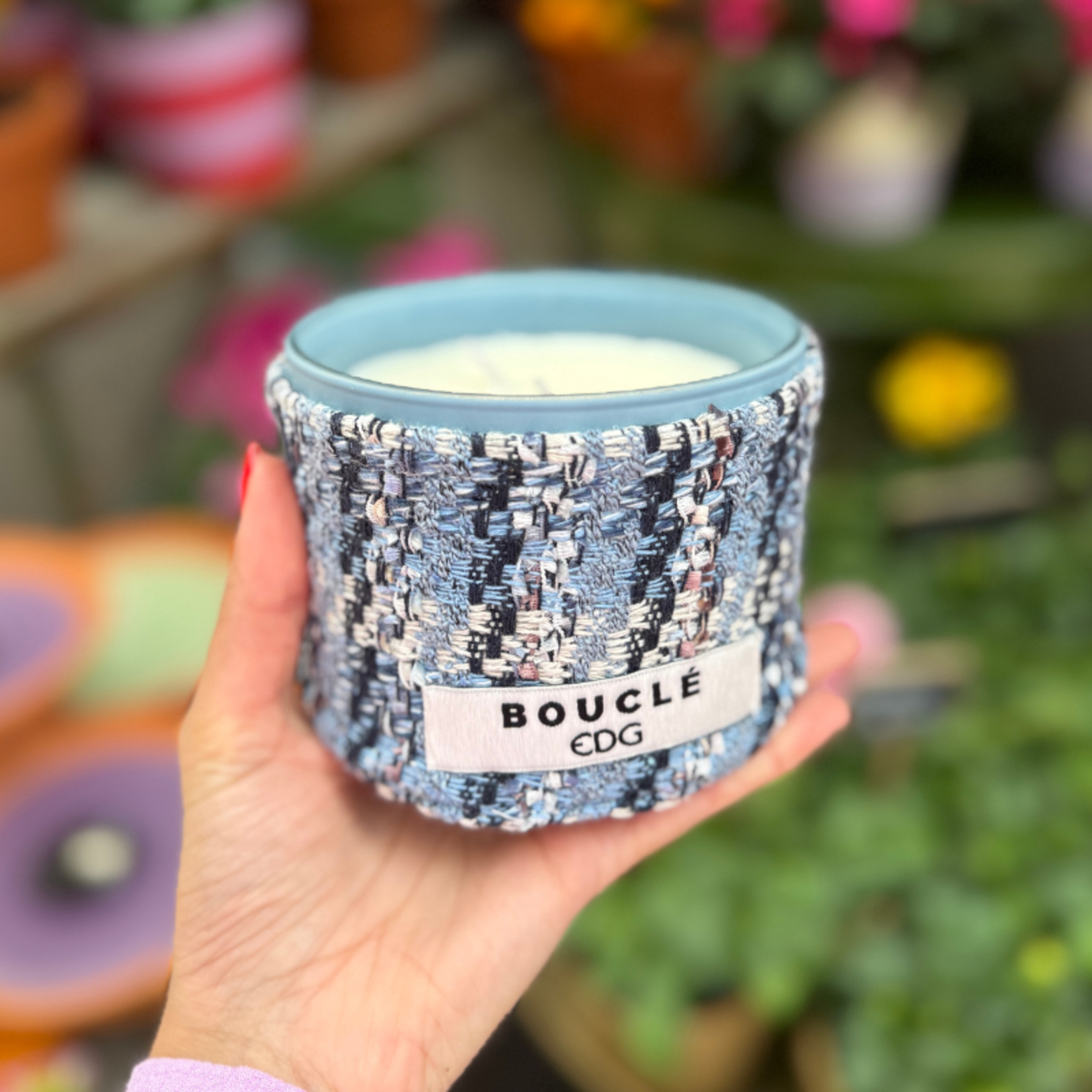 Geurkaars - boucle blauw