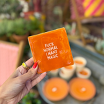 Tegeltje - Fuck normal, oranje met roze glitter