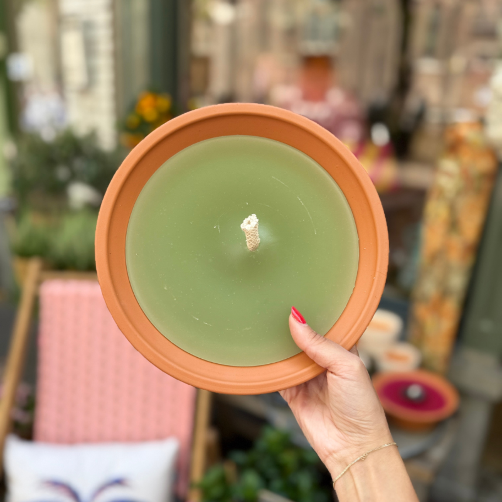 Buiten kaars - terracotta pot L - Velvet Green
