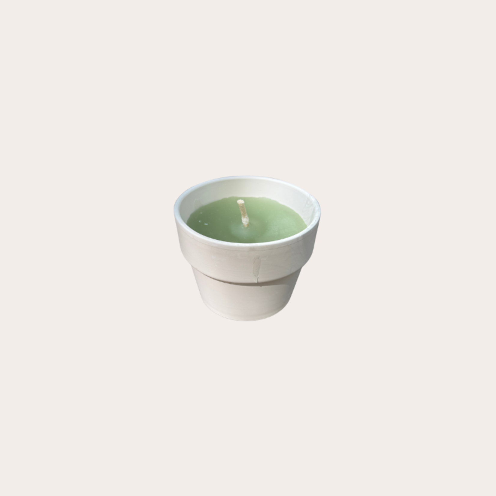 Buiten kaars -  creme terracotta pot S - Velvet Green