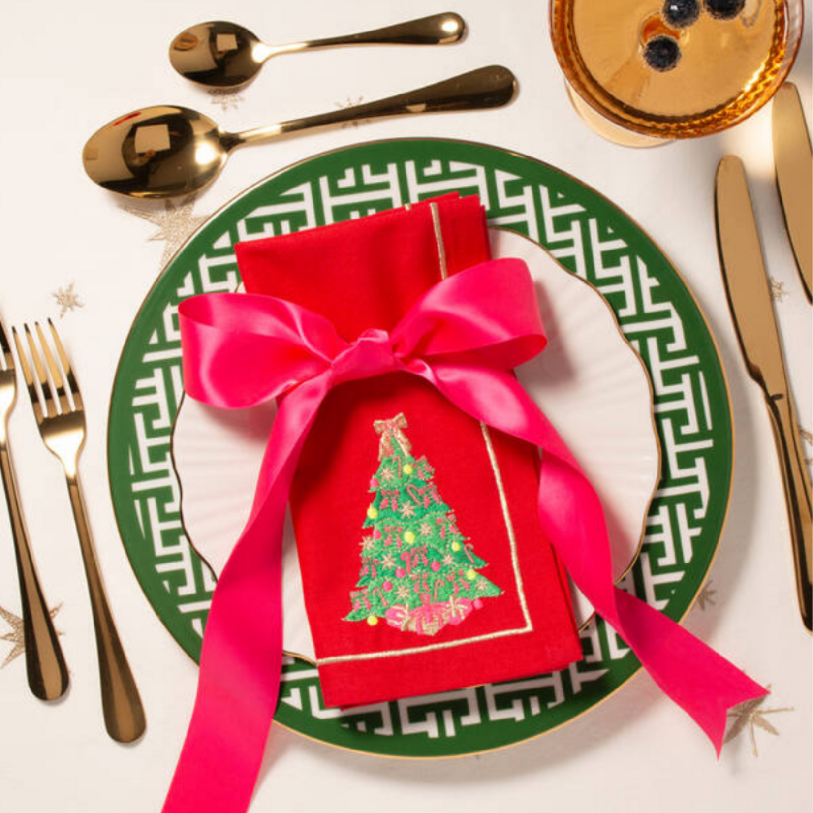 Vondels Servet – Kerstboom rood (2 stuks)