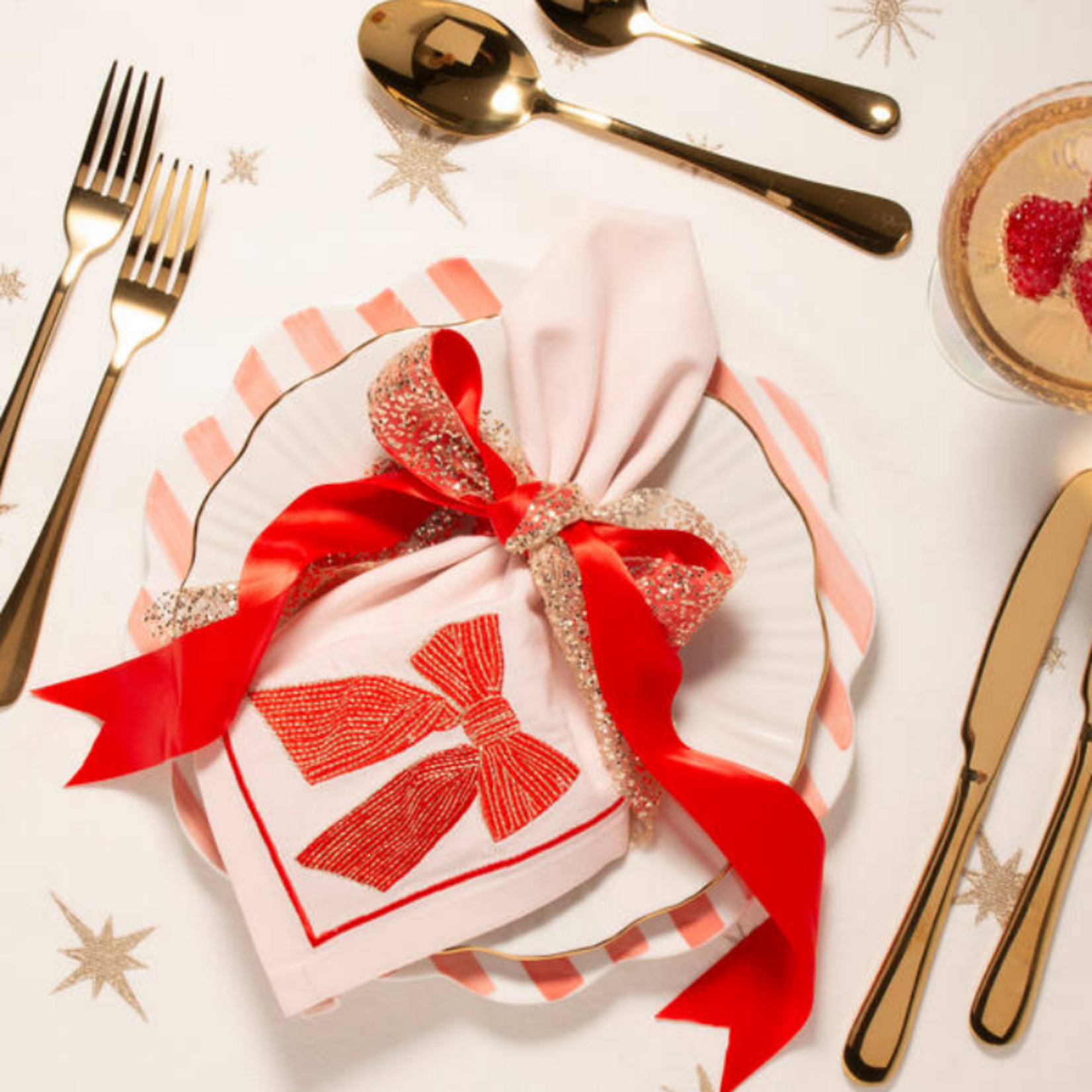 Vondels Servet – Strik roze (2 stuks)