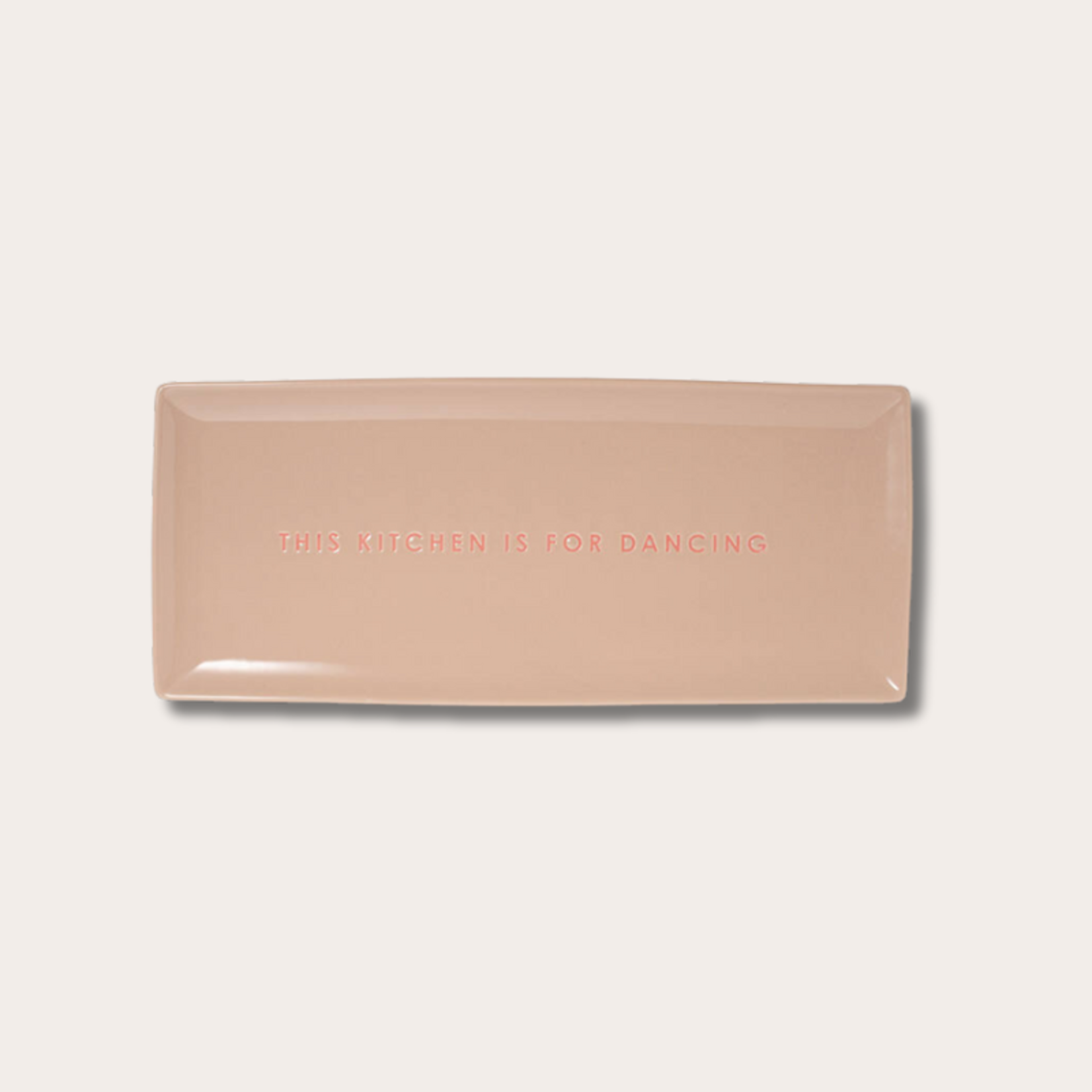 Vondels Ceramic plate - This kitchen is for dancing - Beige