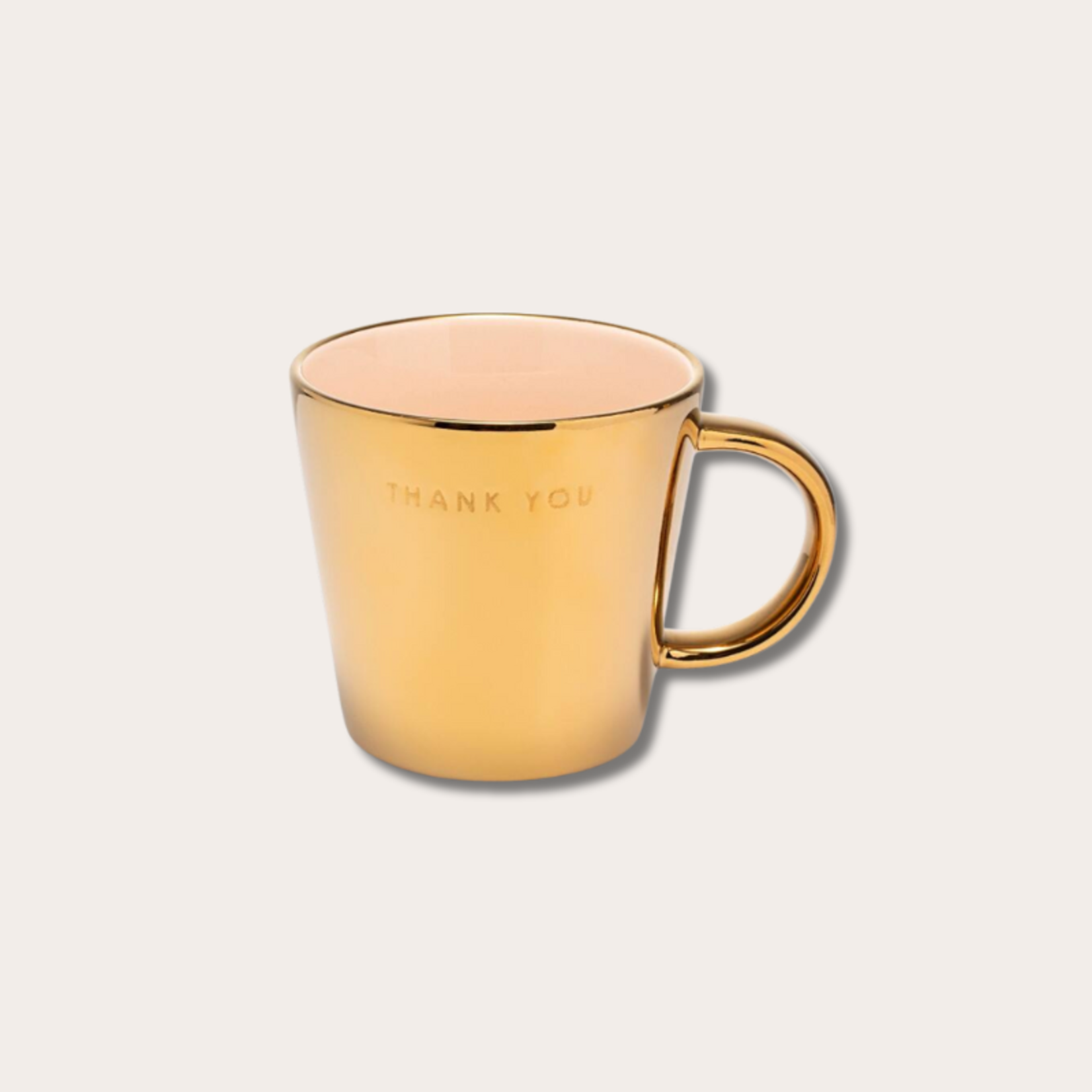 Vondels Tea Mug  - Thank you - Gold ecru