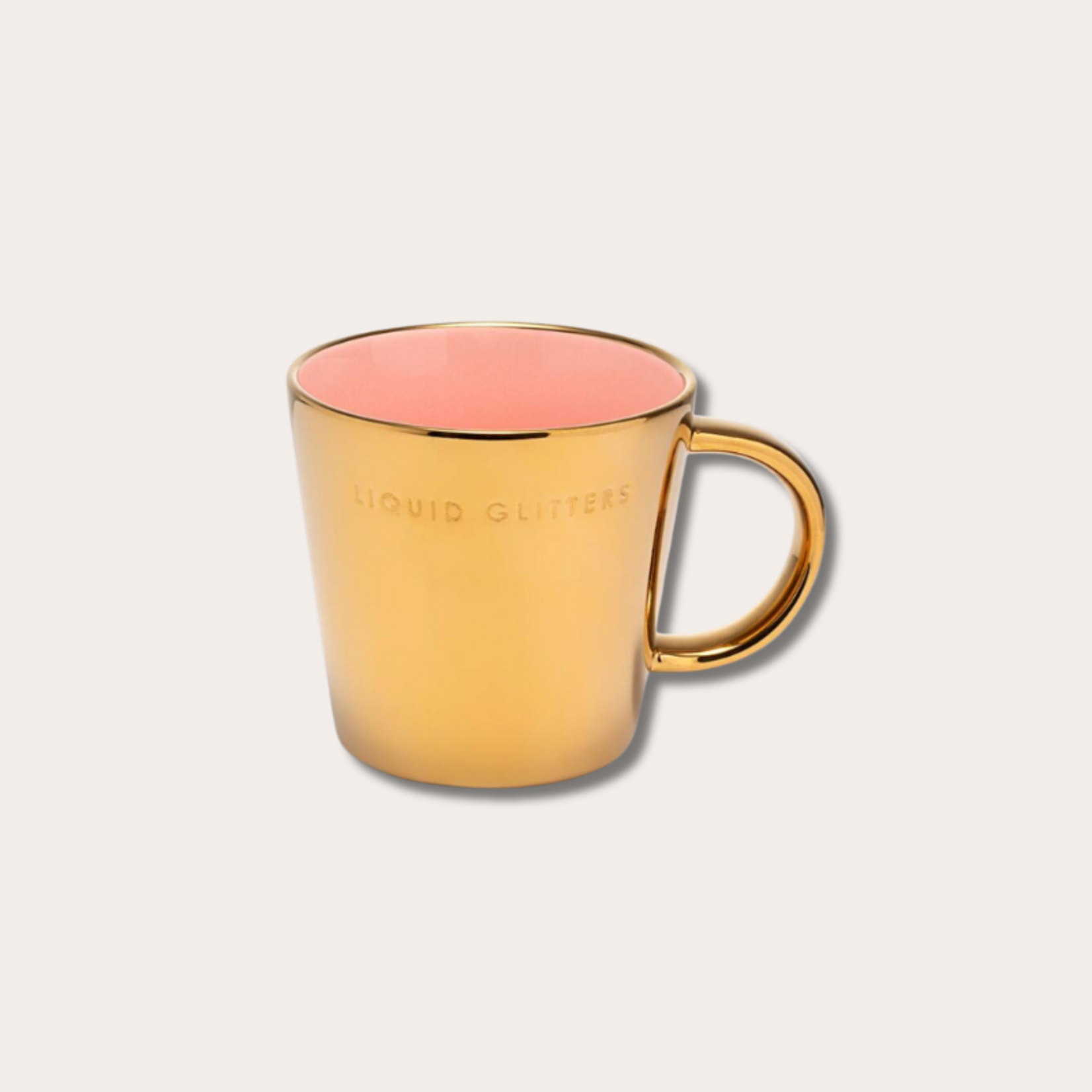 Vondels Tea mug - Liquid glitters - Gold pink