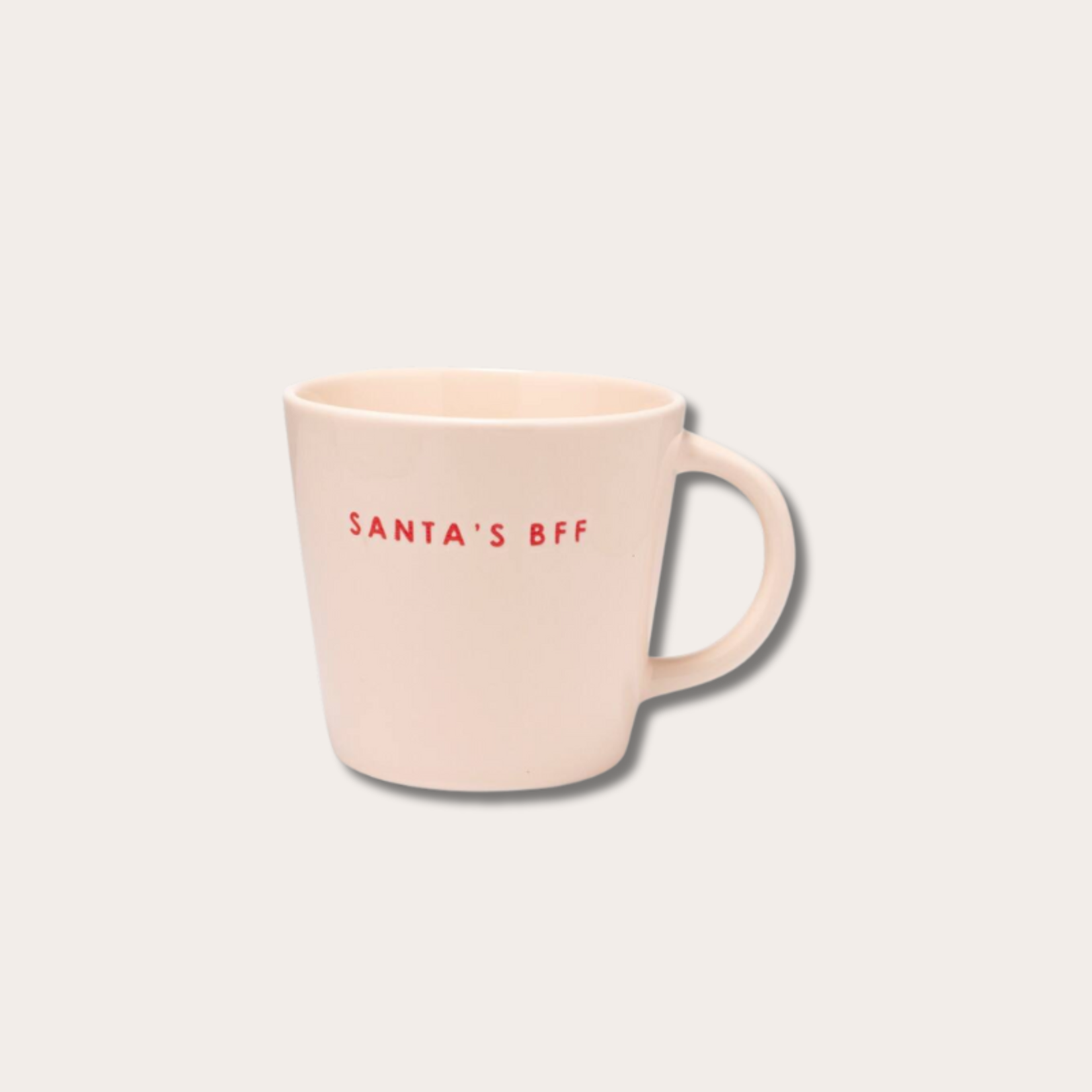 Vondels Cappuccino Mug - Santa's bff - Ecru