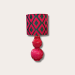 Lamp - velvet - donkergroen/fuchsia