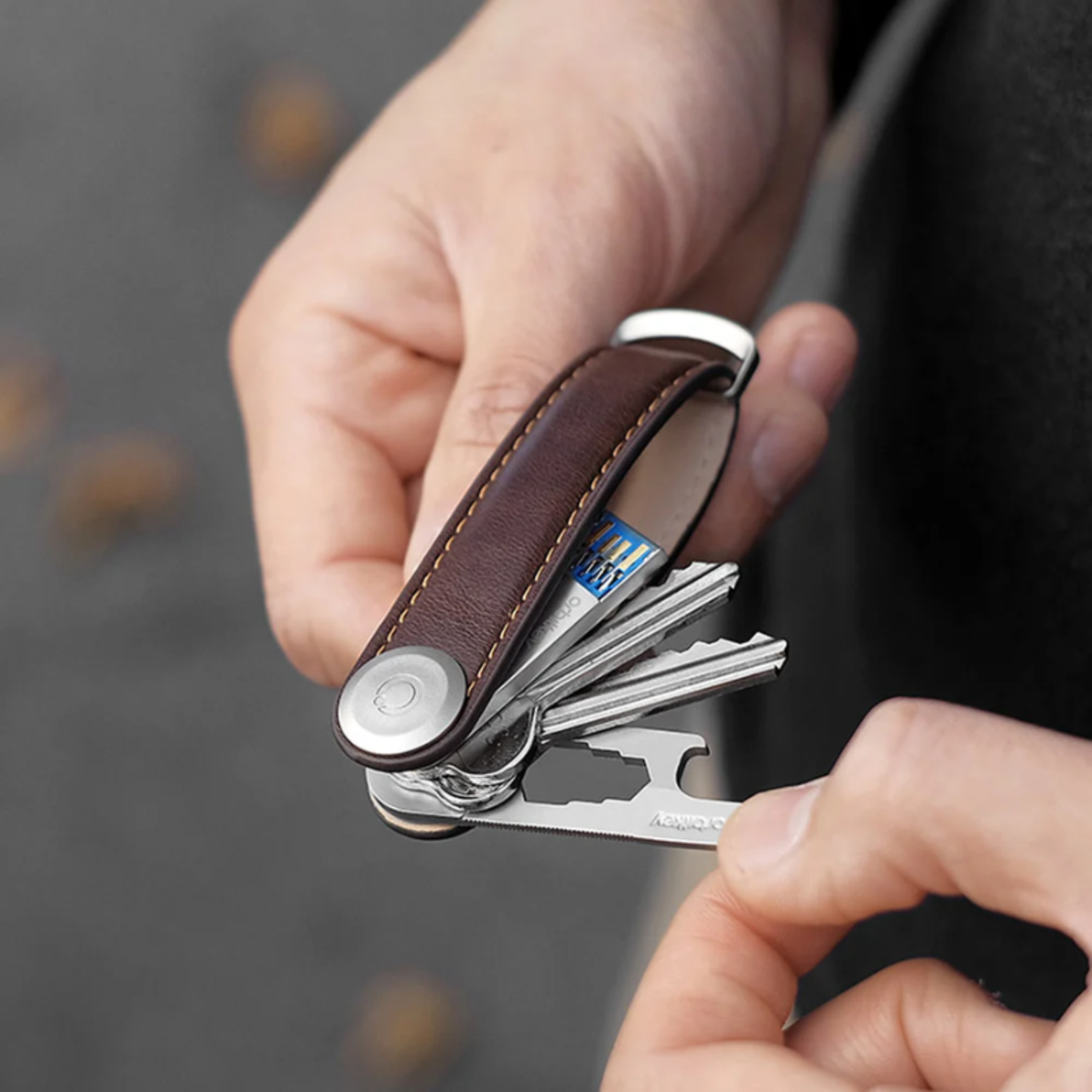 Orbitkey Sleutelhanger - Leather Espresso
