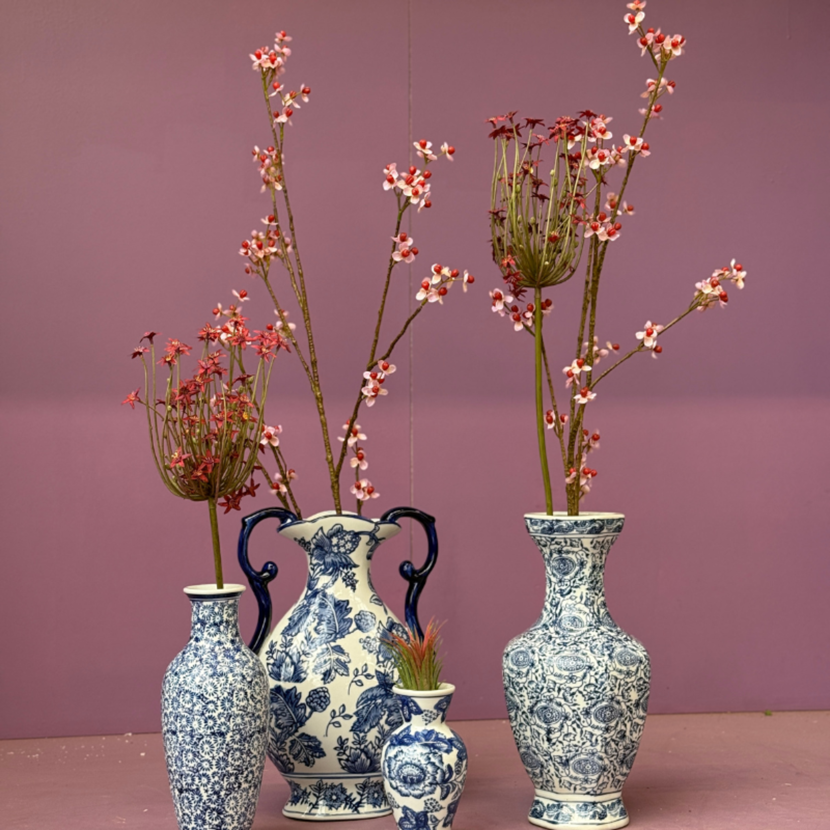 Zijden bloem - Kersenbloesem - Roze/rood